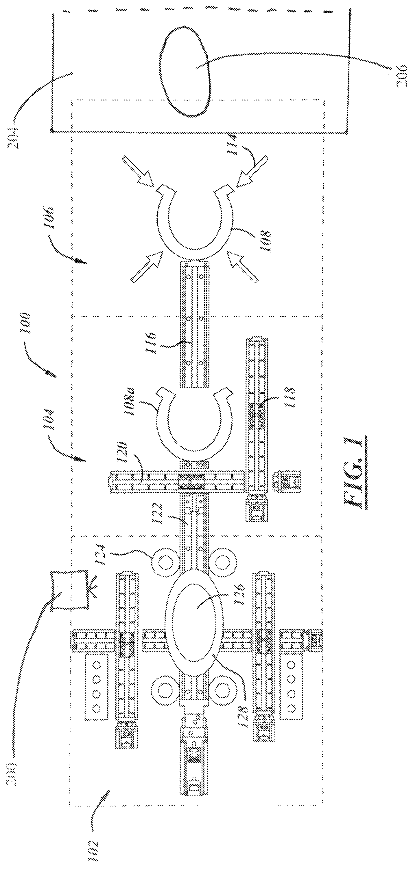 Patent US12317878 Figure 1 – Automated horse shoeing apparatus and system