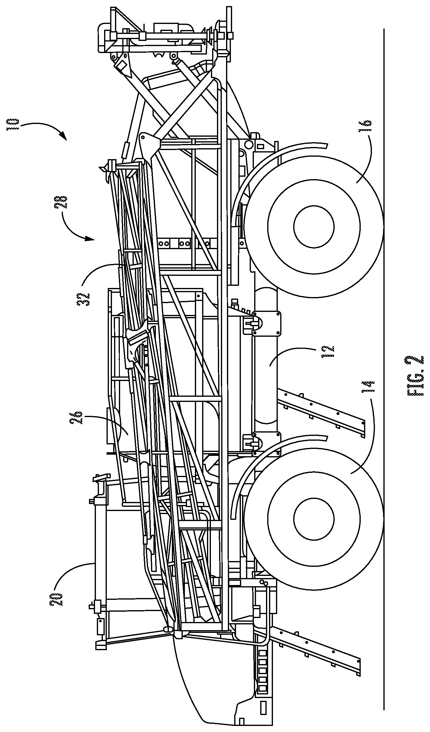 Patent US12317886 Figure 2 – Hydraulic suspension for boom assembly of a work vehicle