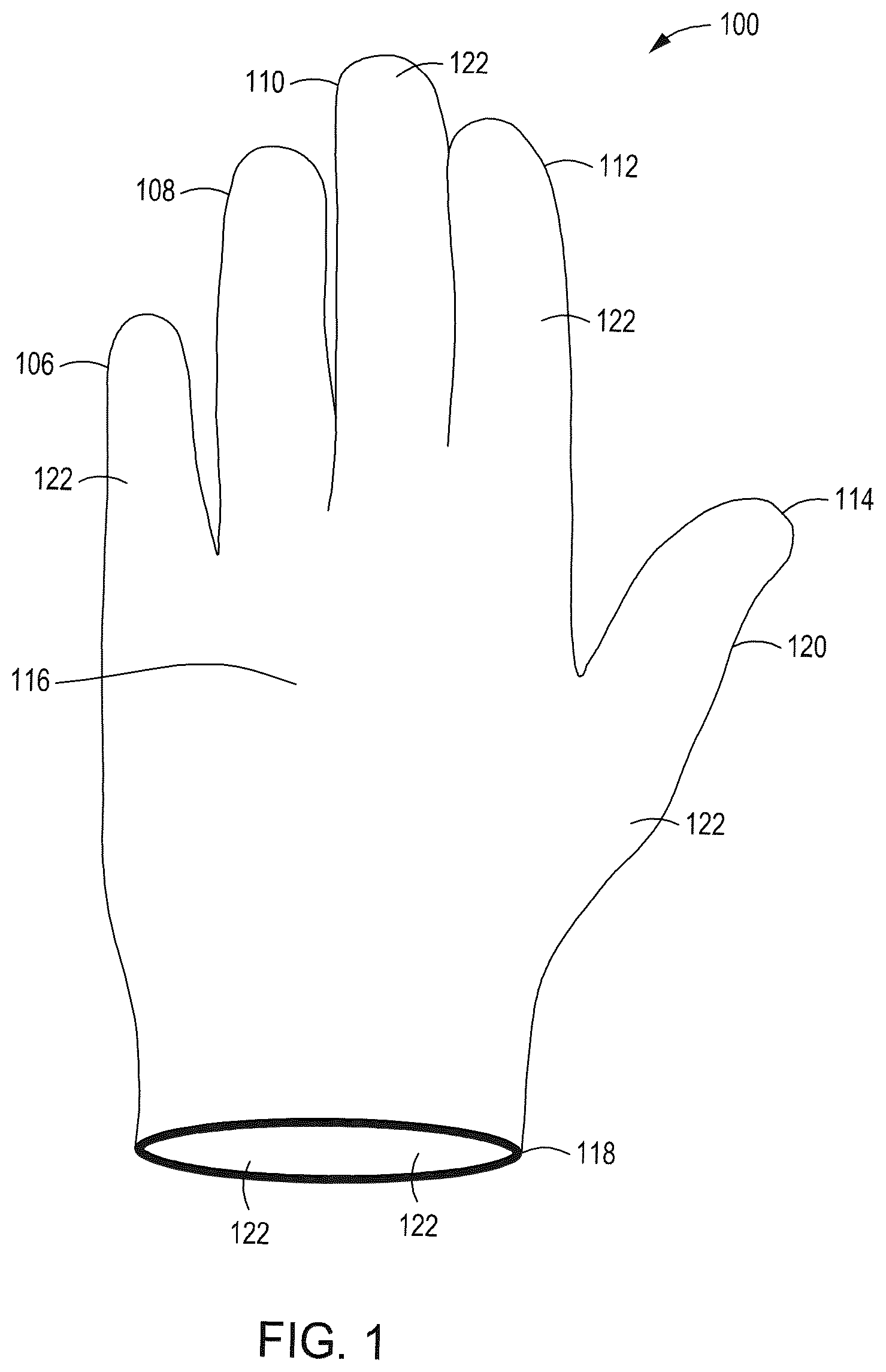 Patent US12317942 — Polyurethane glove — Figure 1