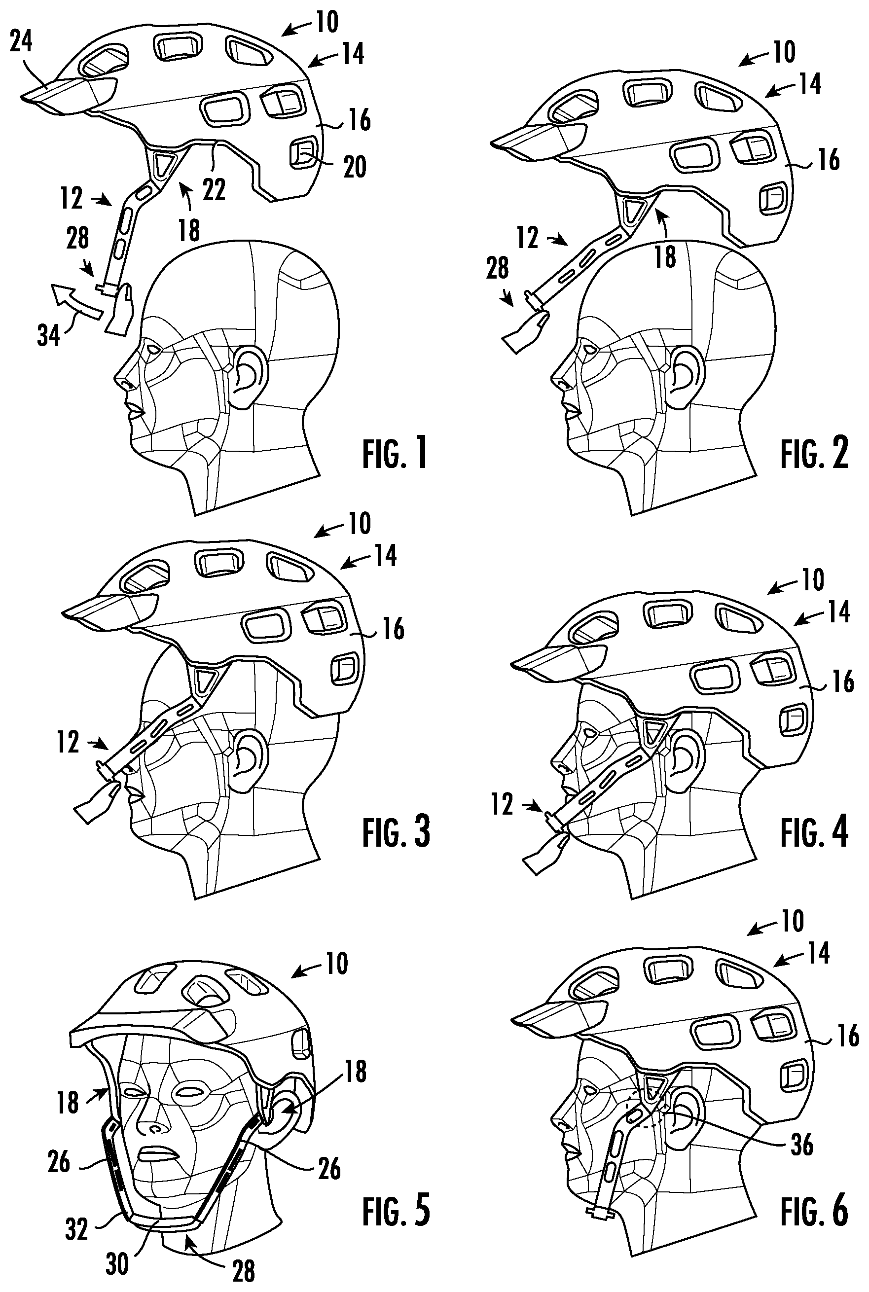 Patent US12317947 — Helmet and chin strap — Figure 1
