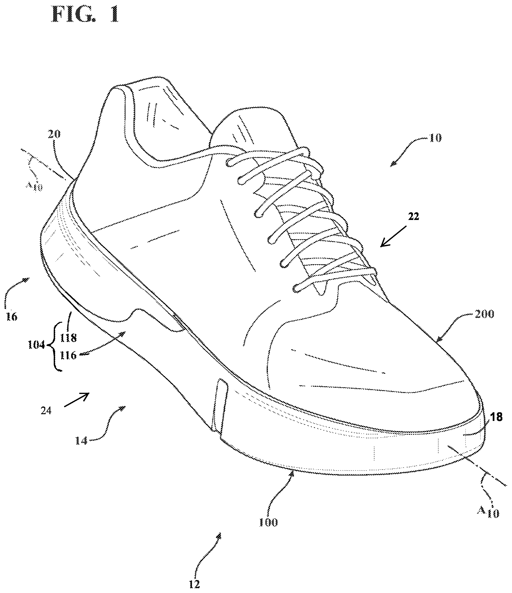 Patent US12317951 — Sole structure for article of footwear — Figure 1