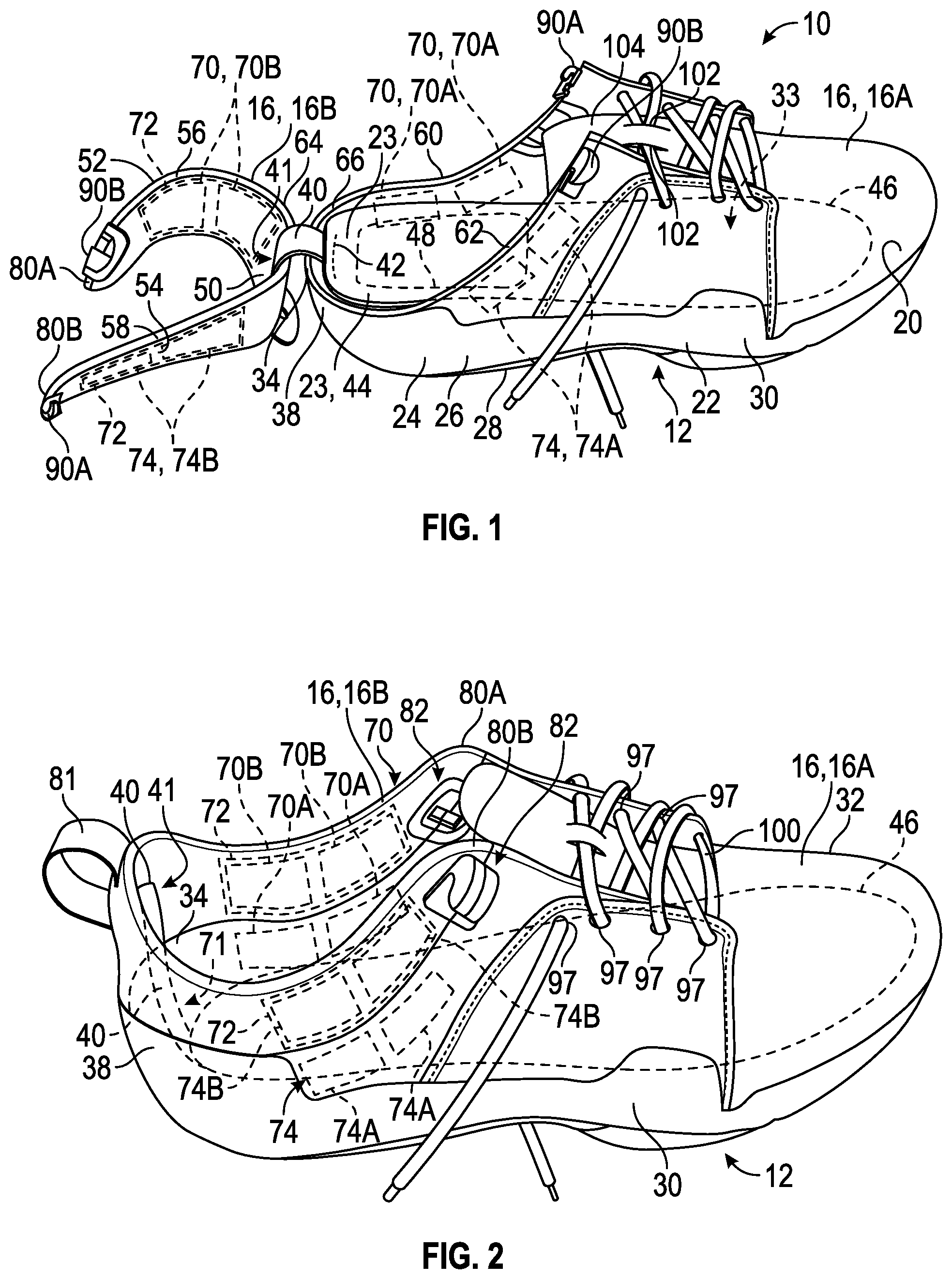 Patent US12317960 — Rear access article of footwear with movable heel portion — Figure 1