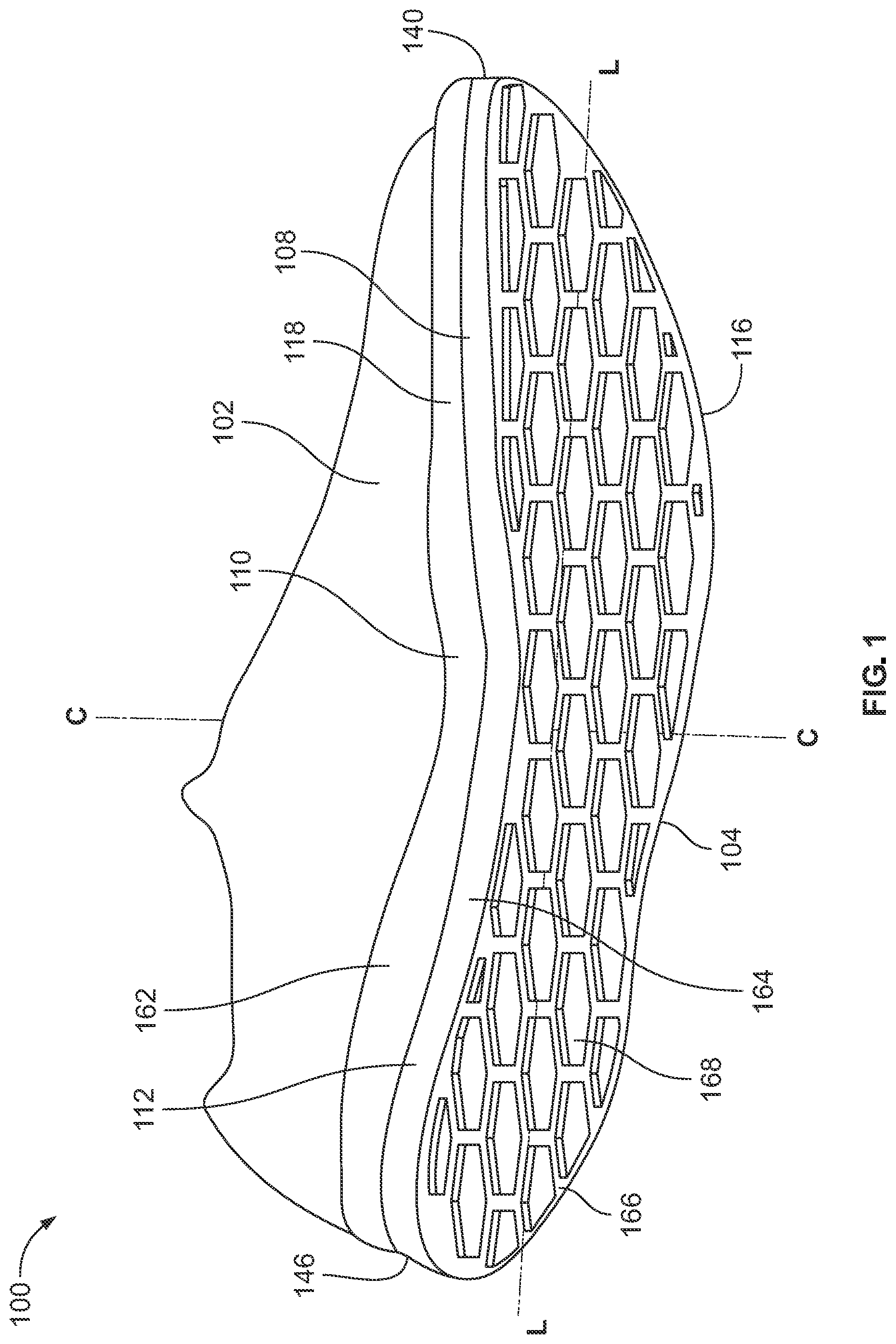 Patent US12317961 — Article of footwear having a display system — Figure 1