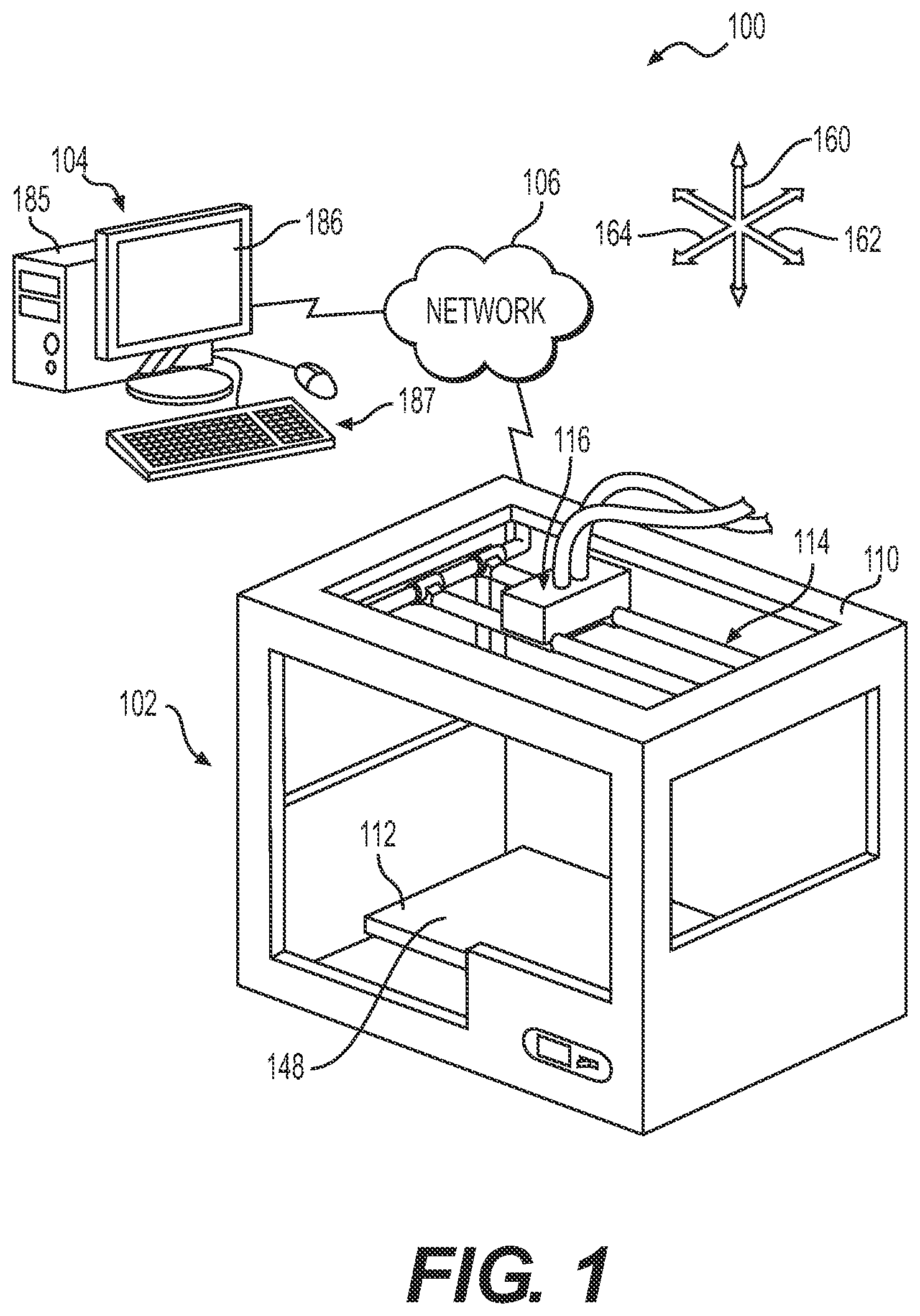 Patent US12317962 — Three-dimensional printing of a traced element — Figure 1