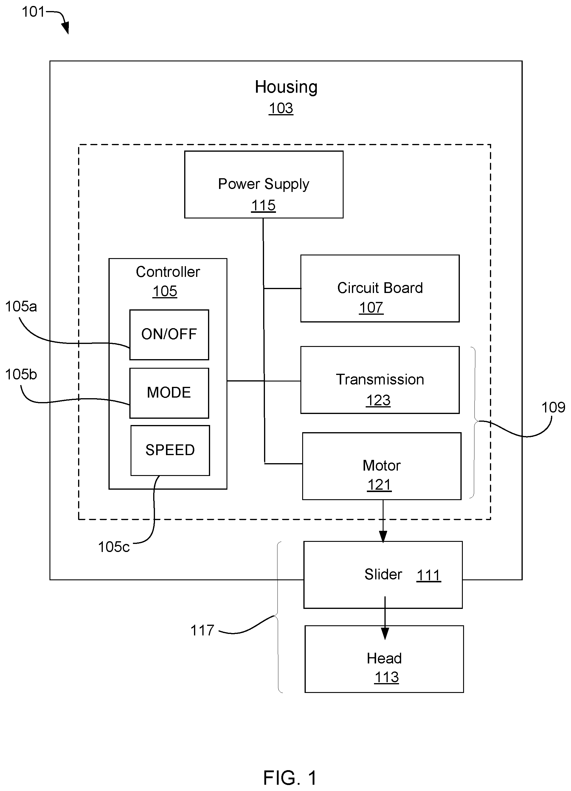 Patent US12317984 — Actuating nail file assembly and method — Figure 1