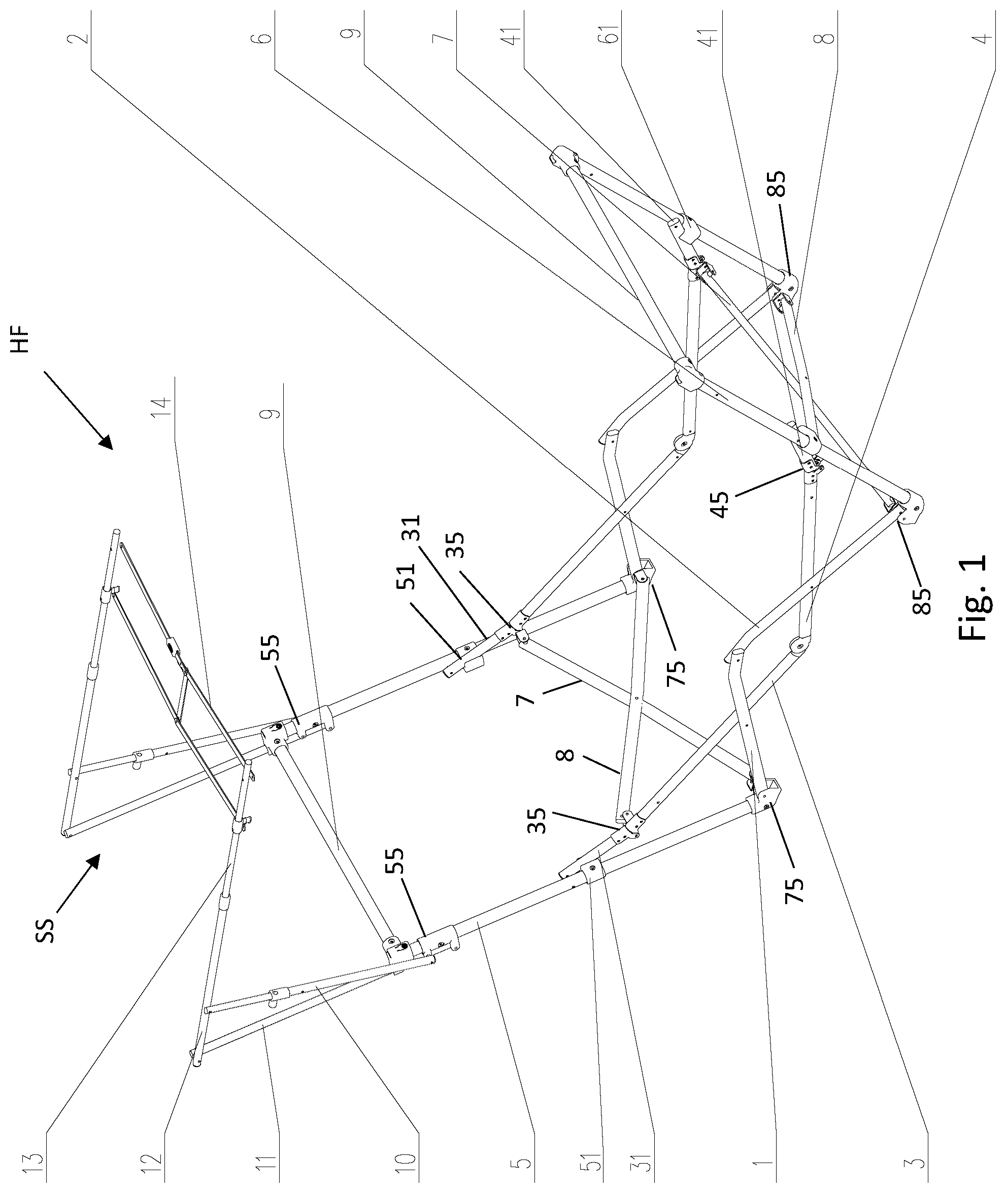 Patent US12317990 — Foldable hammock — Figure 1