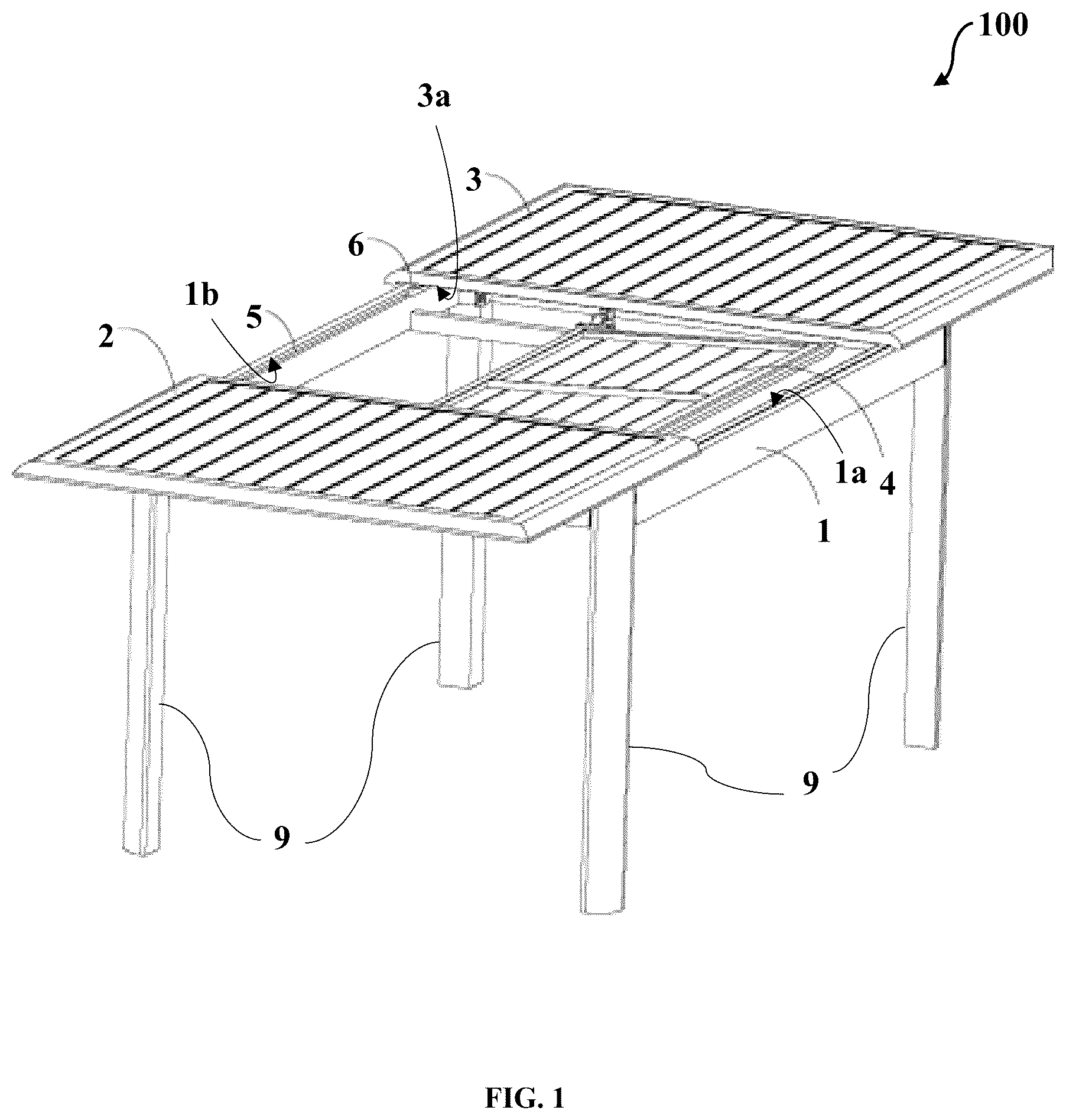 Patent US12317993 — Pull-out table with single slide rail — Figure 1