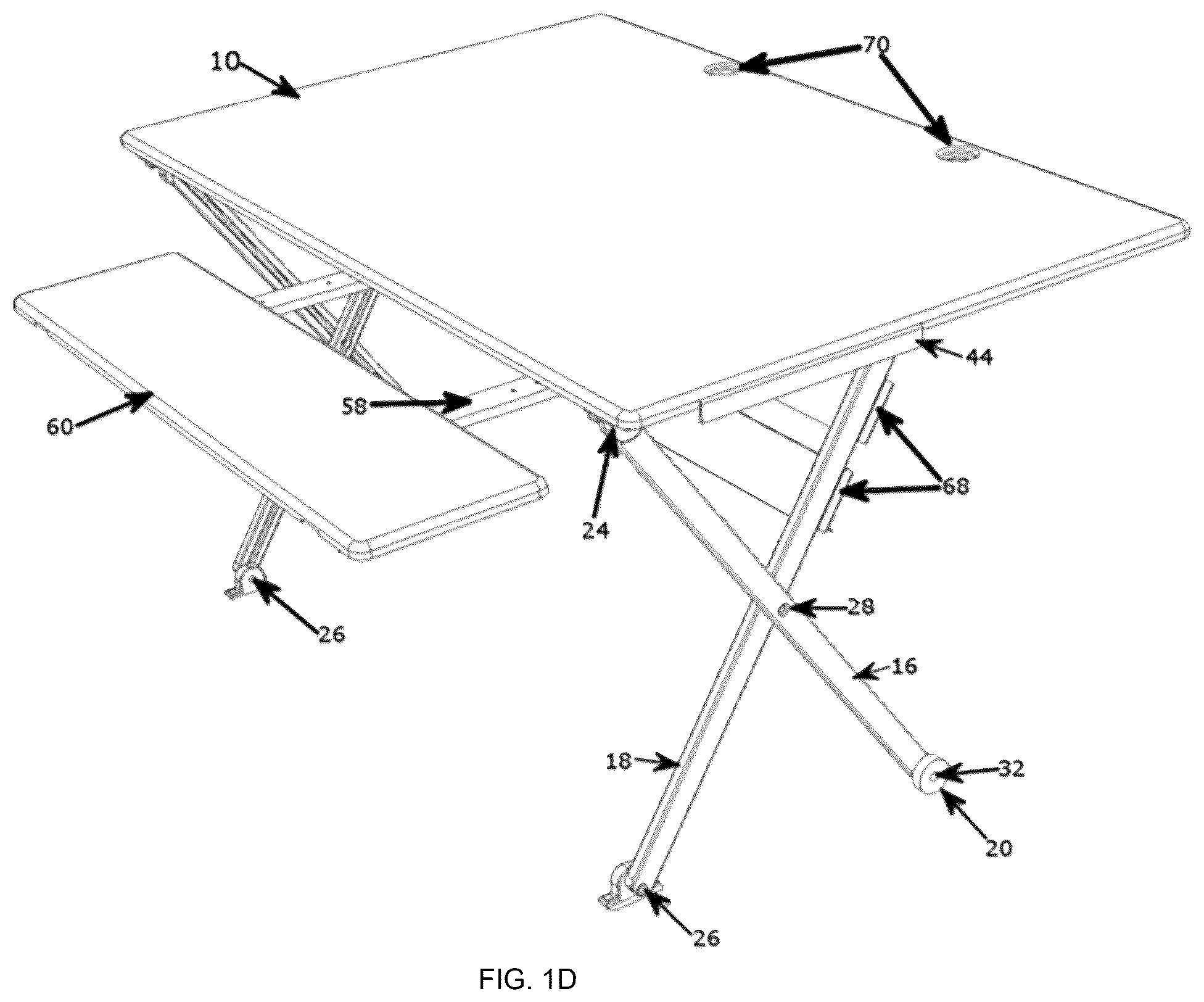 Patent US12318002 Figure 4 – Desktop workspace that adjusts vertically