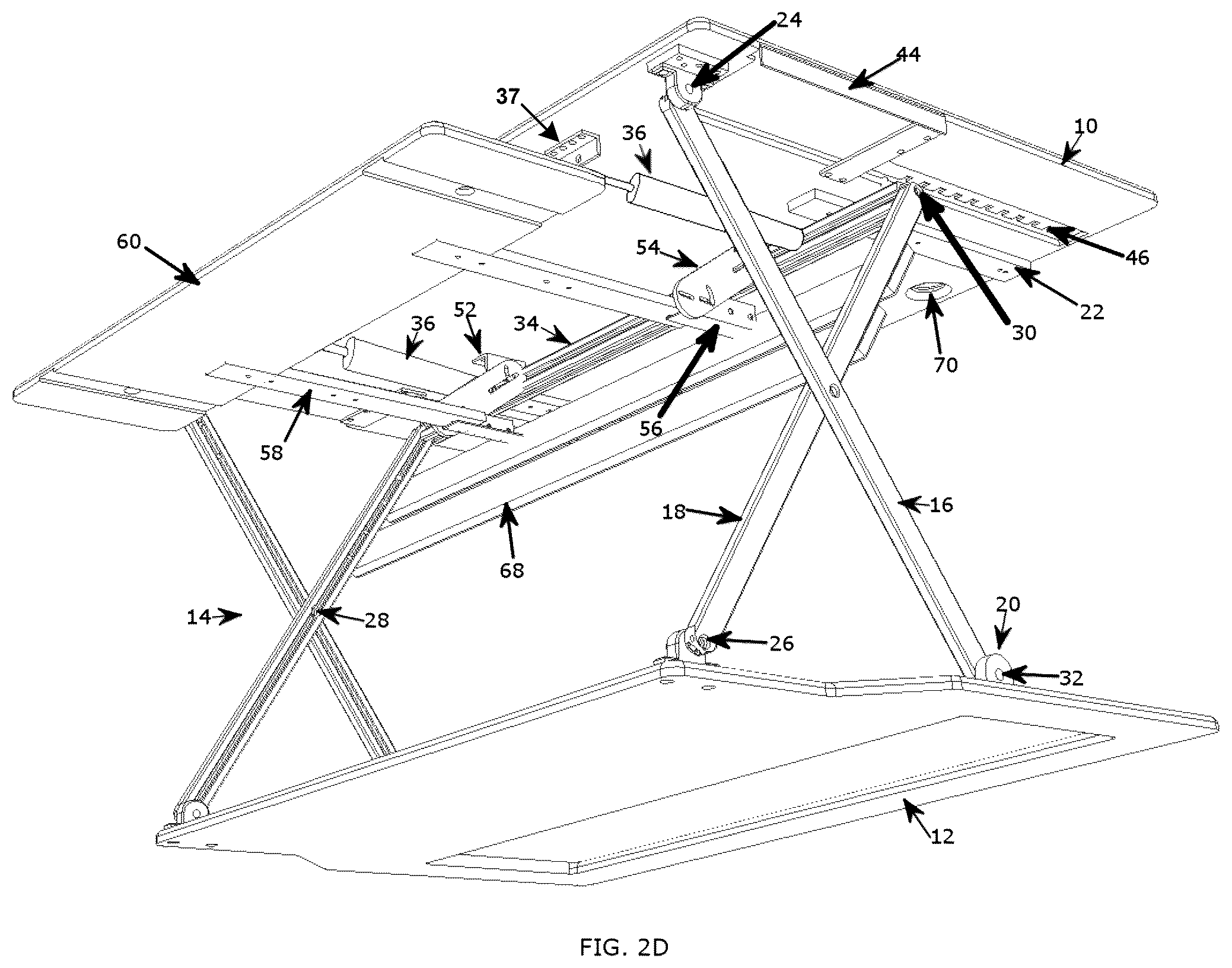 Patent US12318002 Figure 8 – Desktop workspace that adjusts vertically