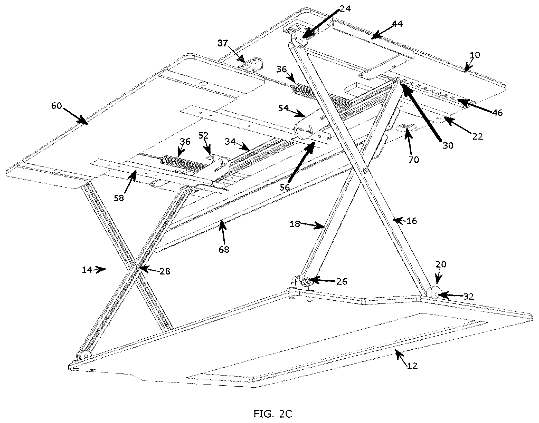 Patent US12318003 Figure 7 – Desktop workspace that adjusts vertically
