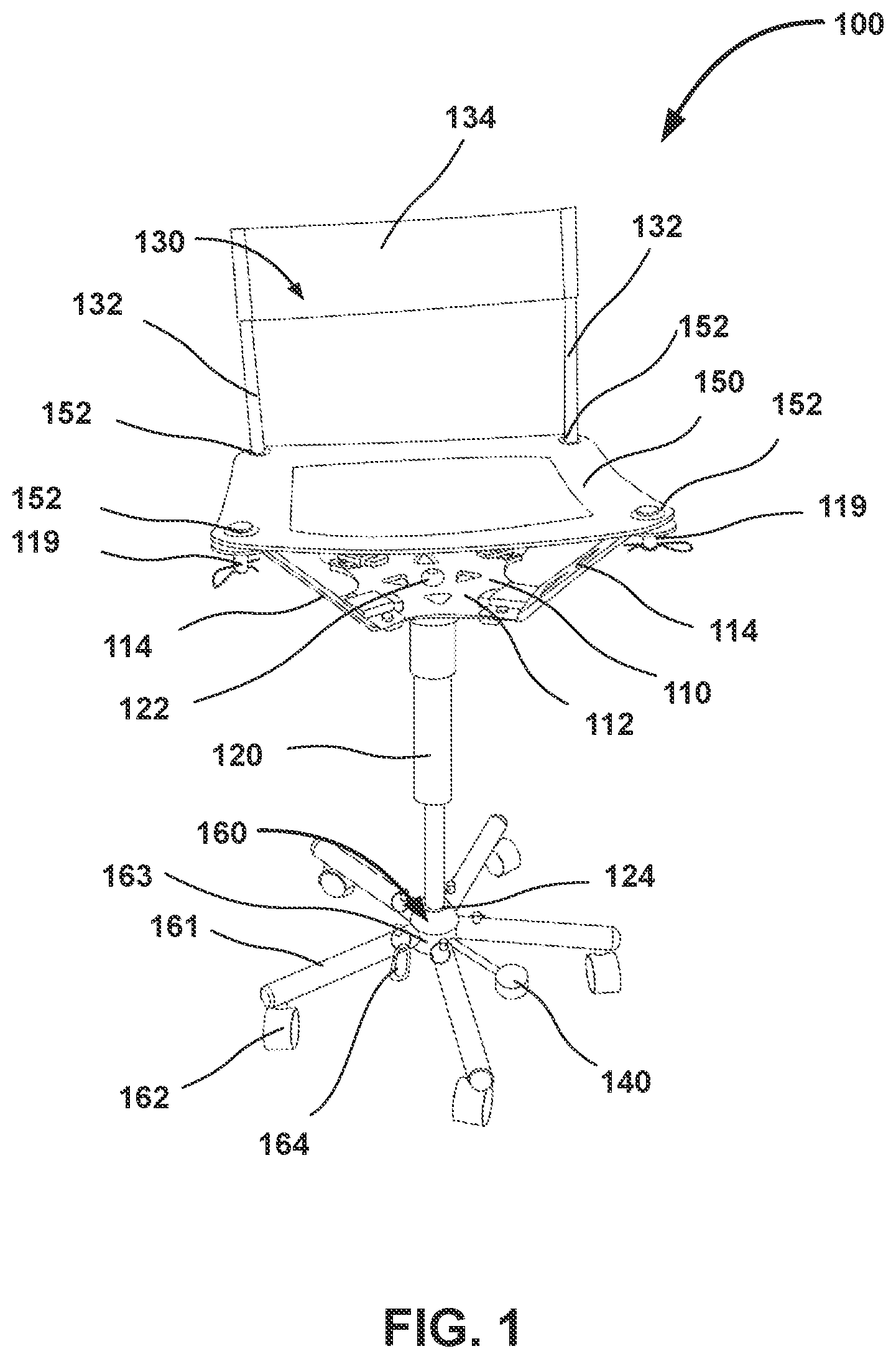 Patent US12318005 Figure 1 – Seating apparatus