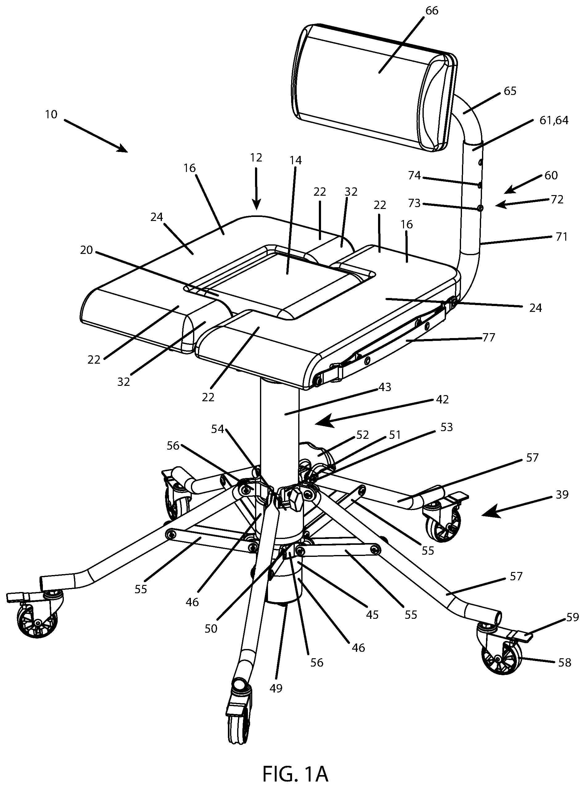 Patent US12318015 — Lightweight collapsible stool — Figure 1