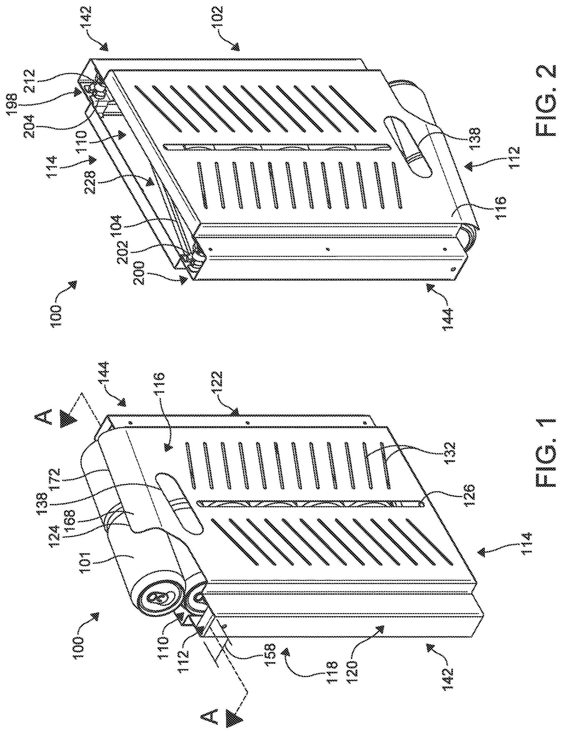 Patent US12318018 — Container for retaining and dispensing items — Figure 1