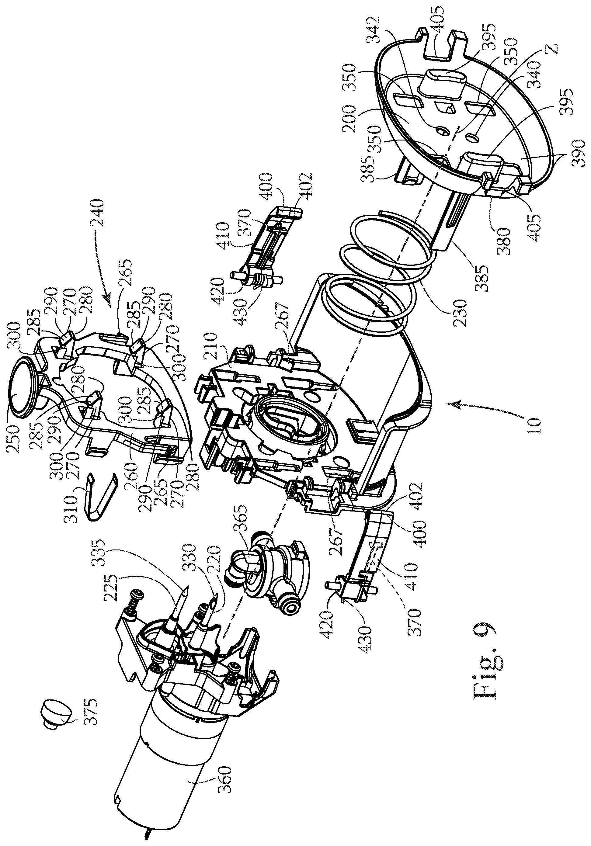 Patent US12318051 Figure 7 – Dispensing system for a floor treatment composition