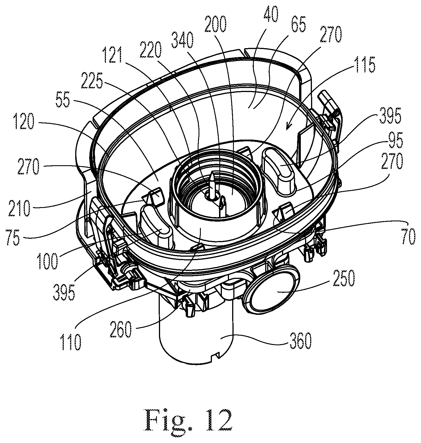 Patent US12318051 Figure 10 – Dispensing system for a floor treatment composition