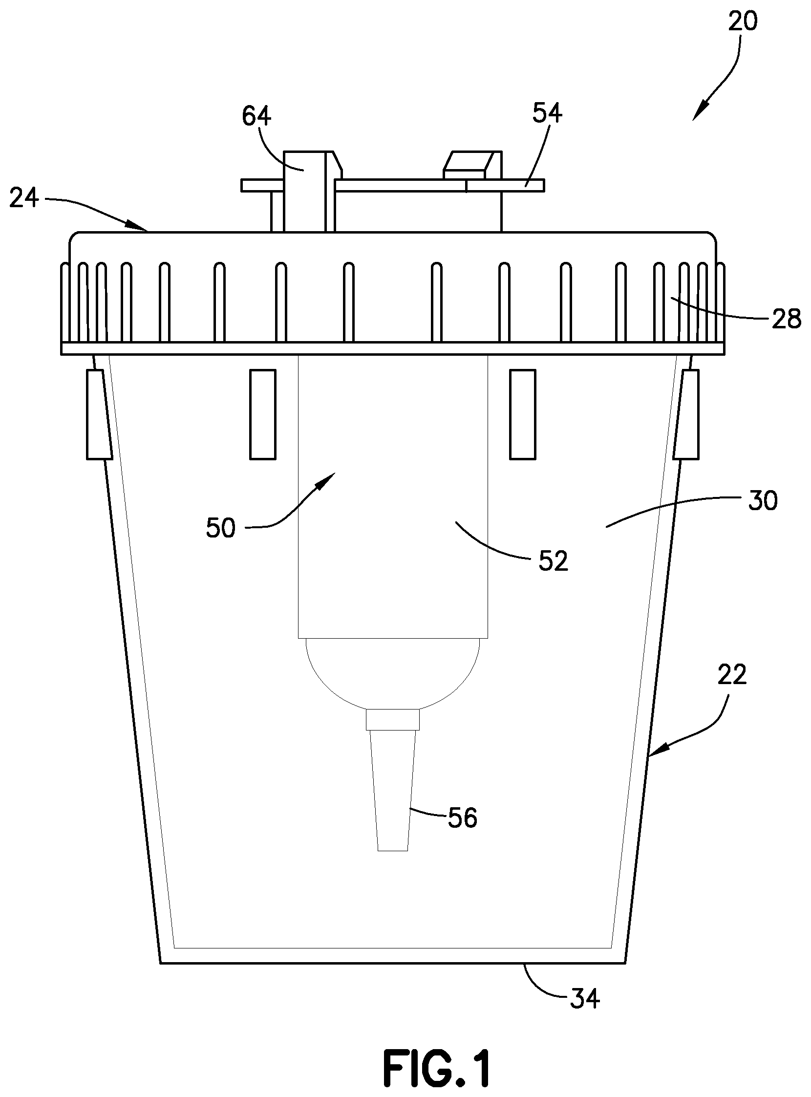 Patent US12318075 — Fluid sample collection container with removable tube holder — Figure 1
