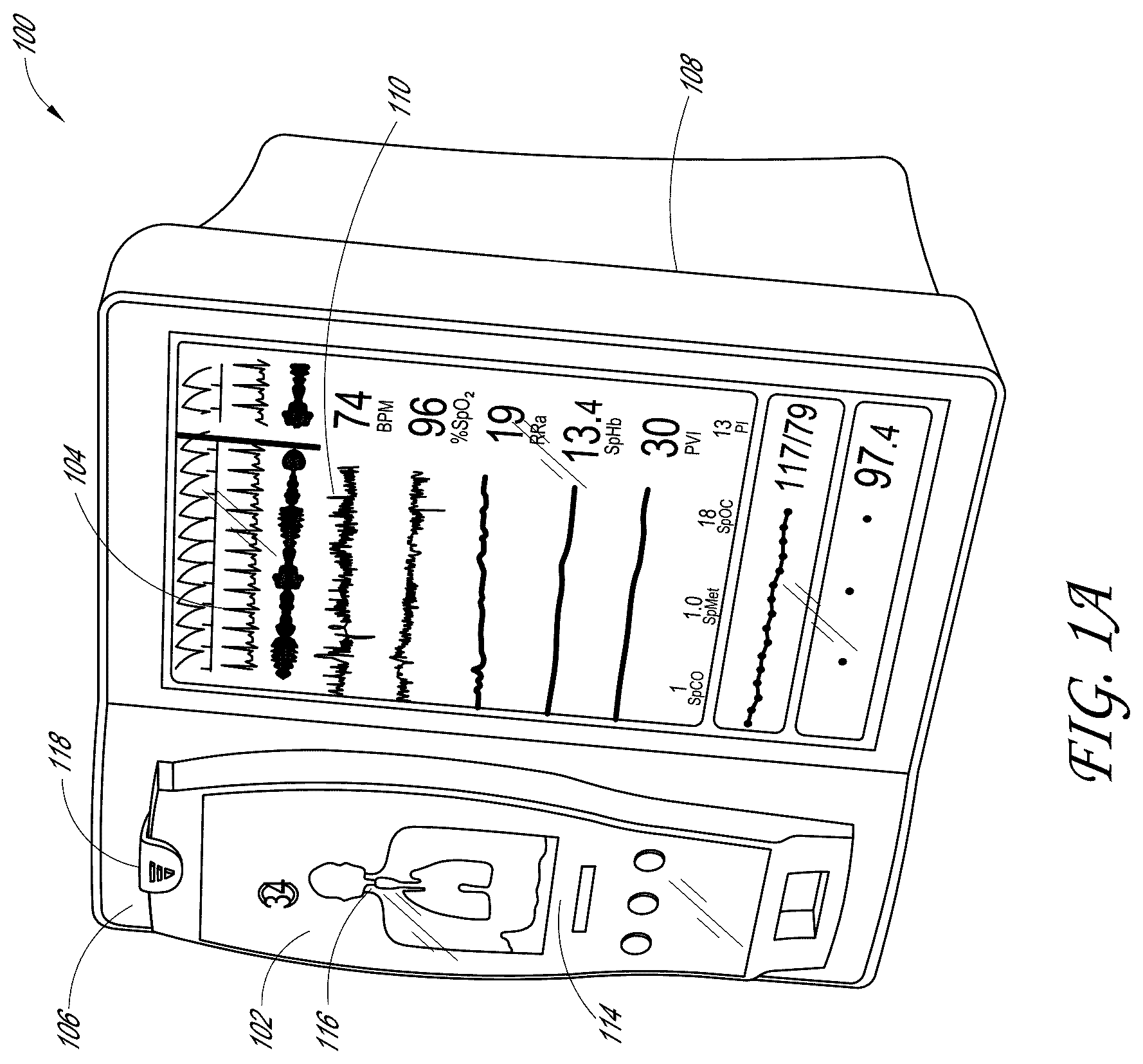Patent US12318196 Figure 1 – Regional oximetry user interface