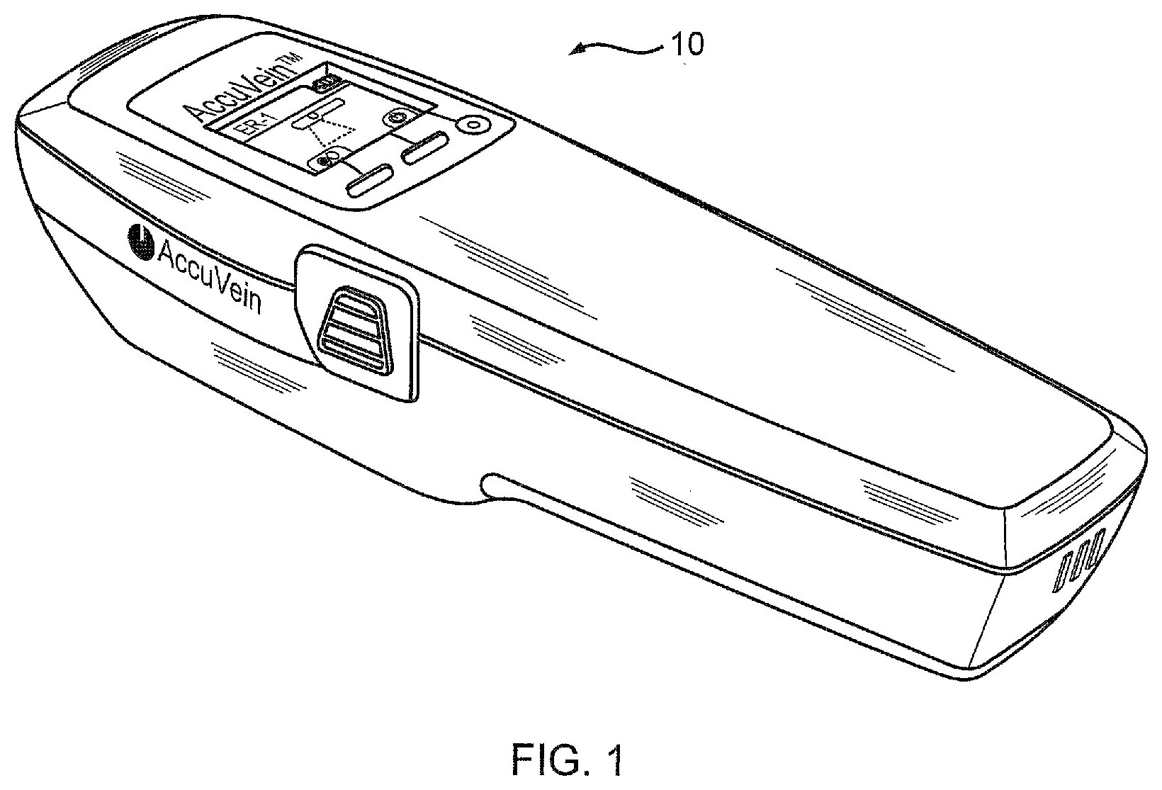 Patent US12318219 Figure 1 – Vein scanner with limited photodiode FOV moving synchronously with scanned laser light
