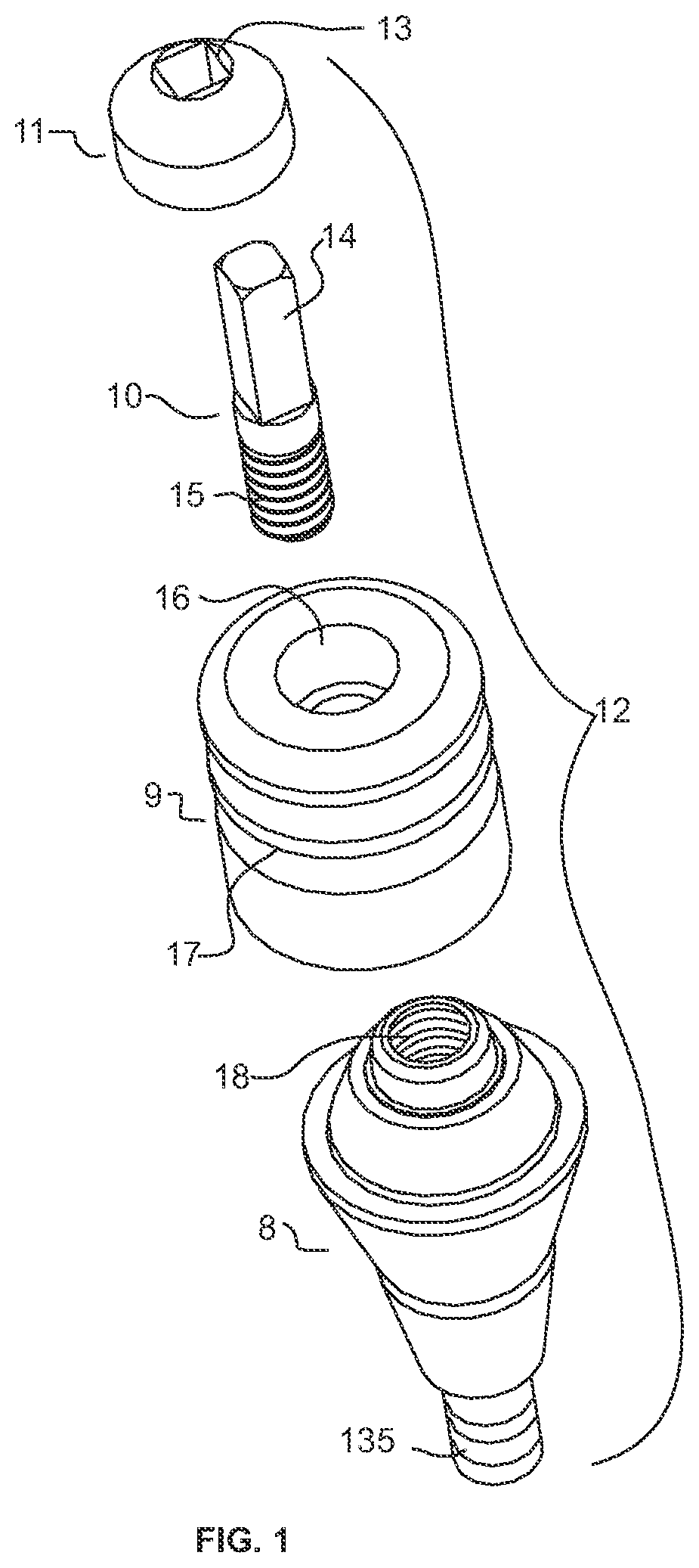 Patent US12318265 — Screw-attached pick-up dental coping system and methods — Figure 1