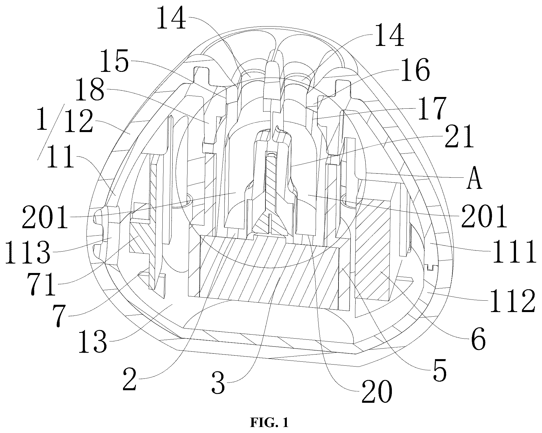 Patent US12318352 — Massager — Figure 1