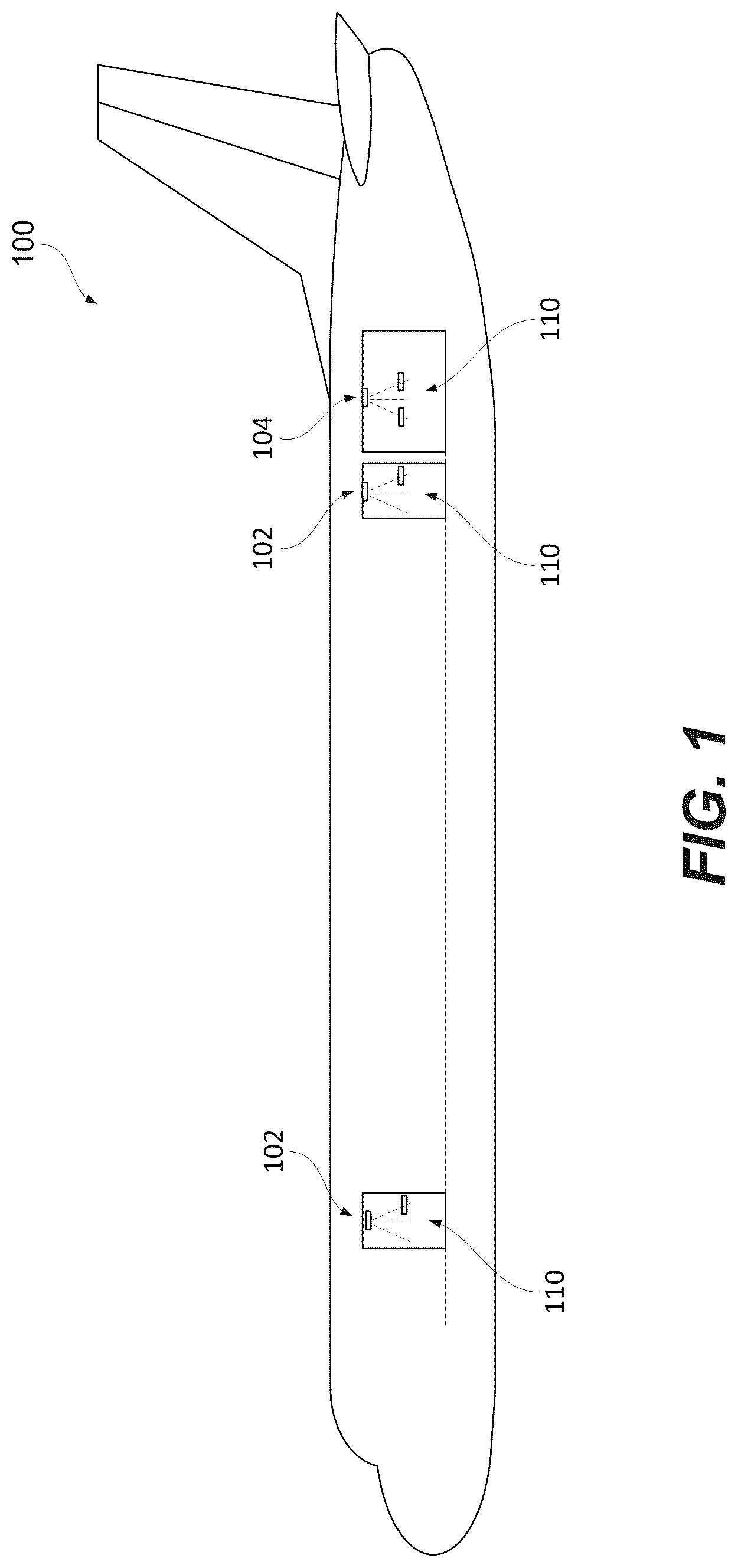 Patent US12318494 — Methods and systems for UV-based aircraft decontamination — Figure 1