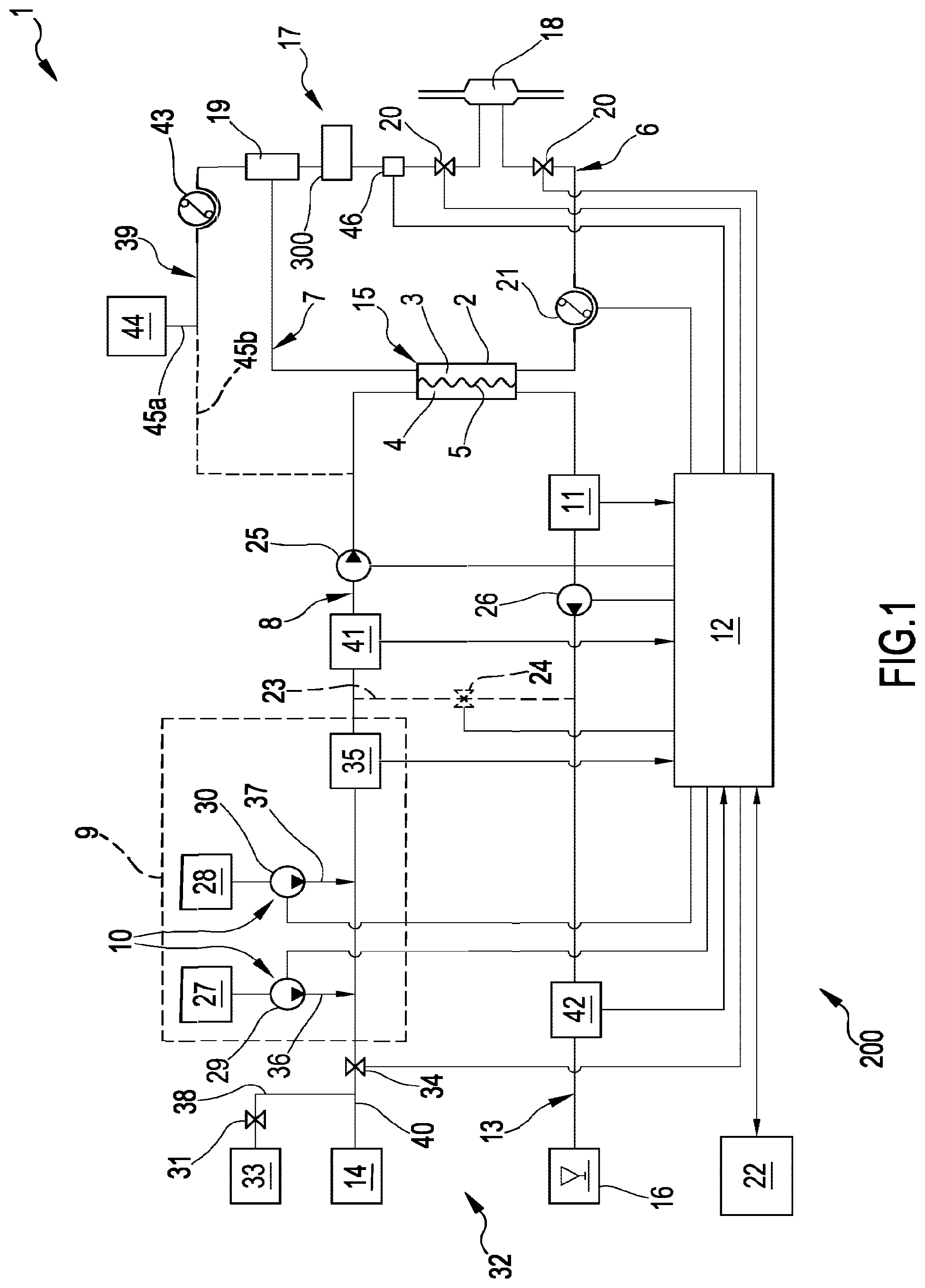 Patent US12318520 — Container for fluids and apparatus for temperature control, e.g. warming, of medical fluids — Figure 1