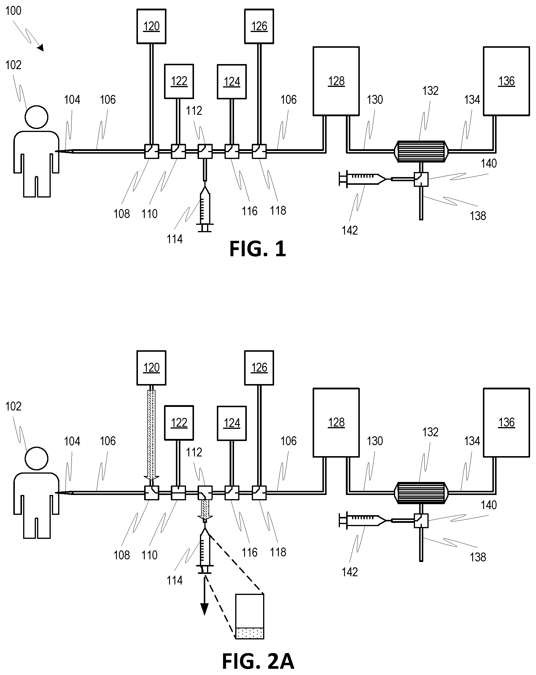 Patent US12318526 — Syringe-based manual extracorporeal blood treatment systems and methods employing batch processing — Figure 1