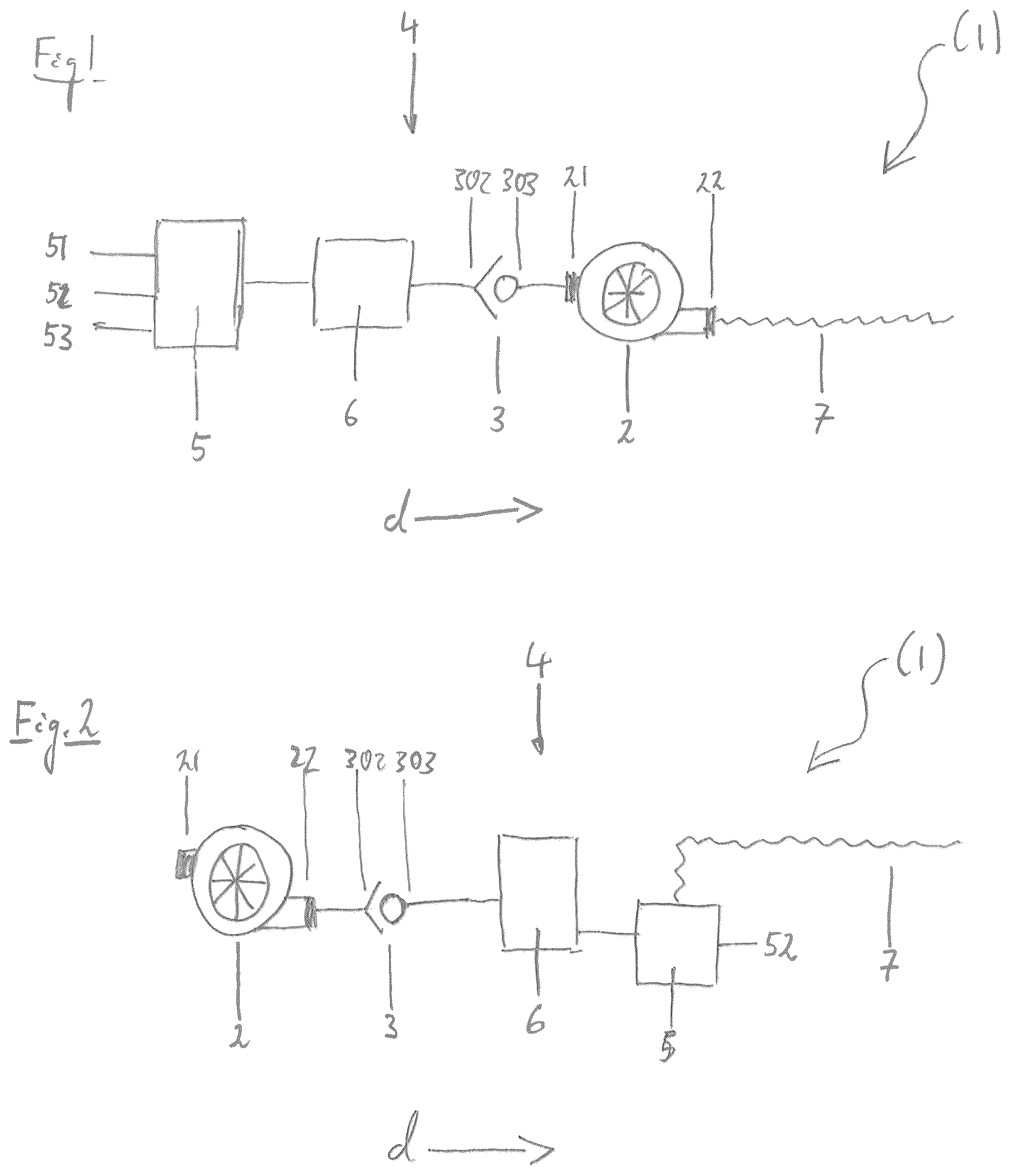 Patent US12318546 Figure 1 – Respirator with a mixing chamber, and mixing chamber for a respirator