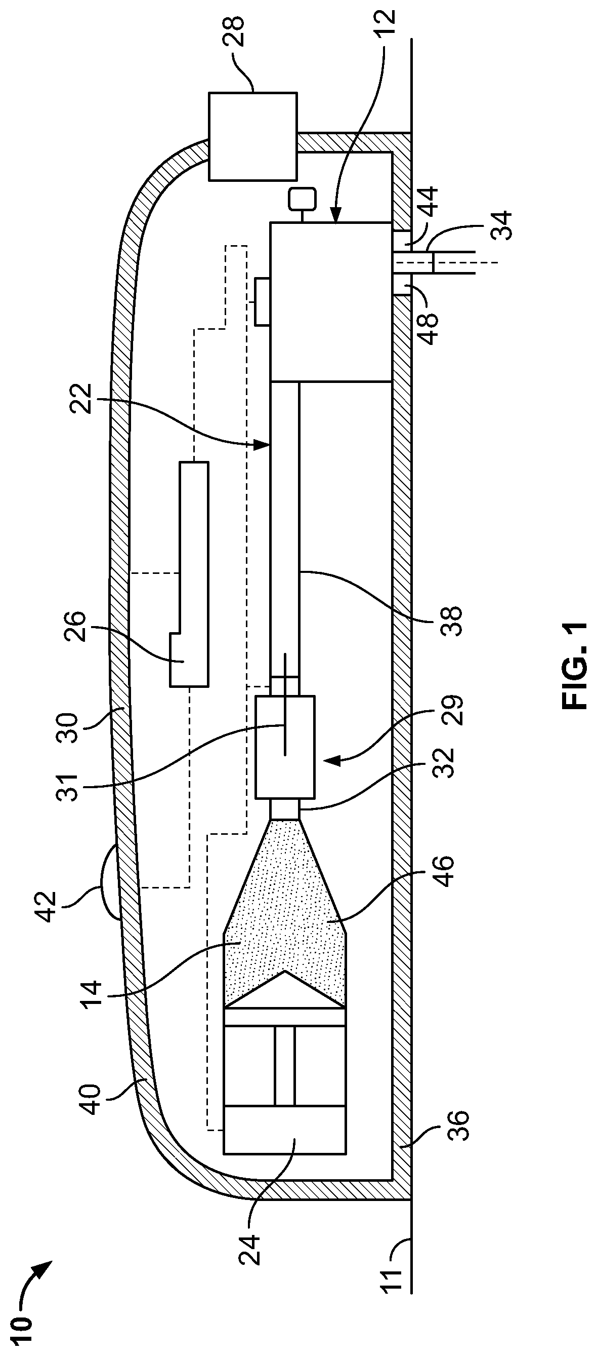 Patent US12318593 — Hydraulic-pneumatic pressurized chamber drug delivery system — Figure 1