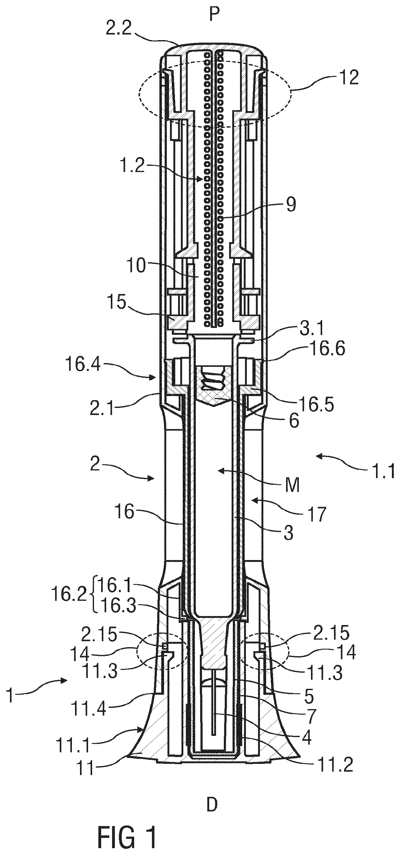 Patent US12318597 Figure 1 – Syringe carrier for an autoinjector and method of assembling