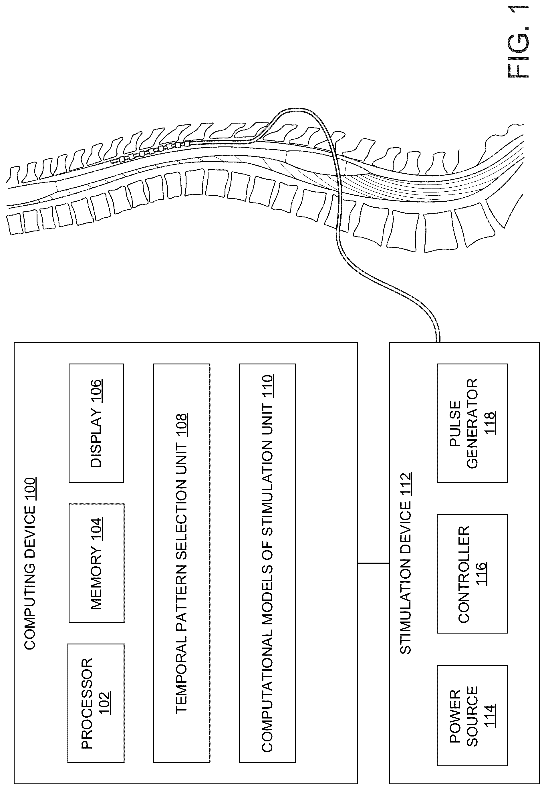 Patent US12318616 — Systems and methods for determining optimal temporal patterns of neural stimulation — Figure 1