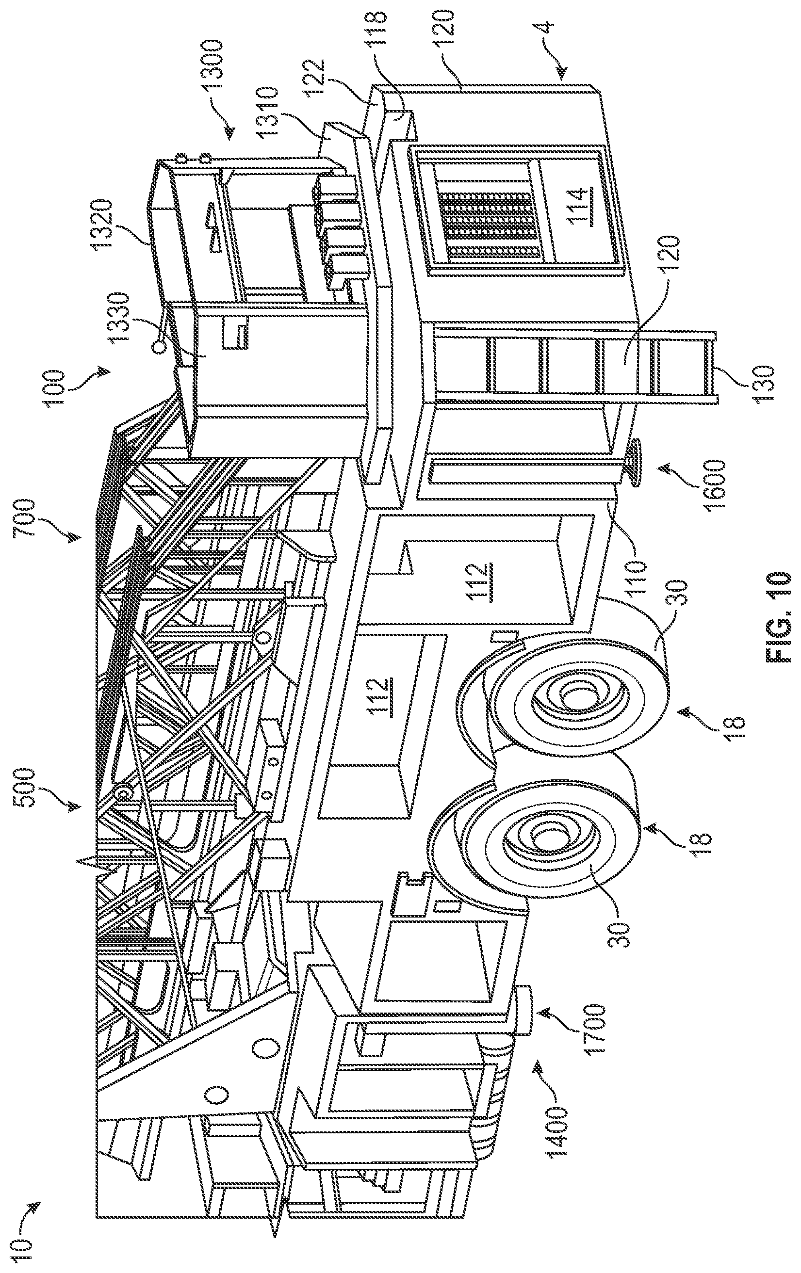 Patent US12318643 Figure 10 – Stability system for a fire apparatus