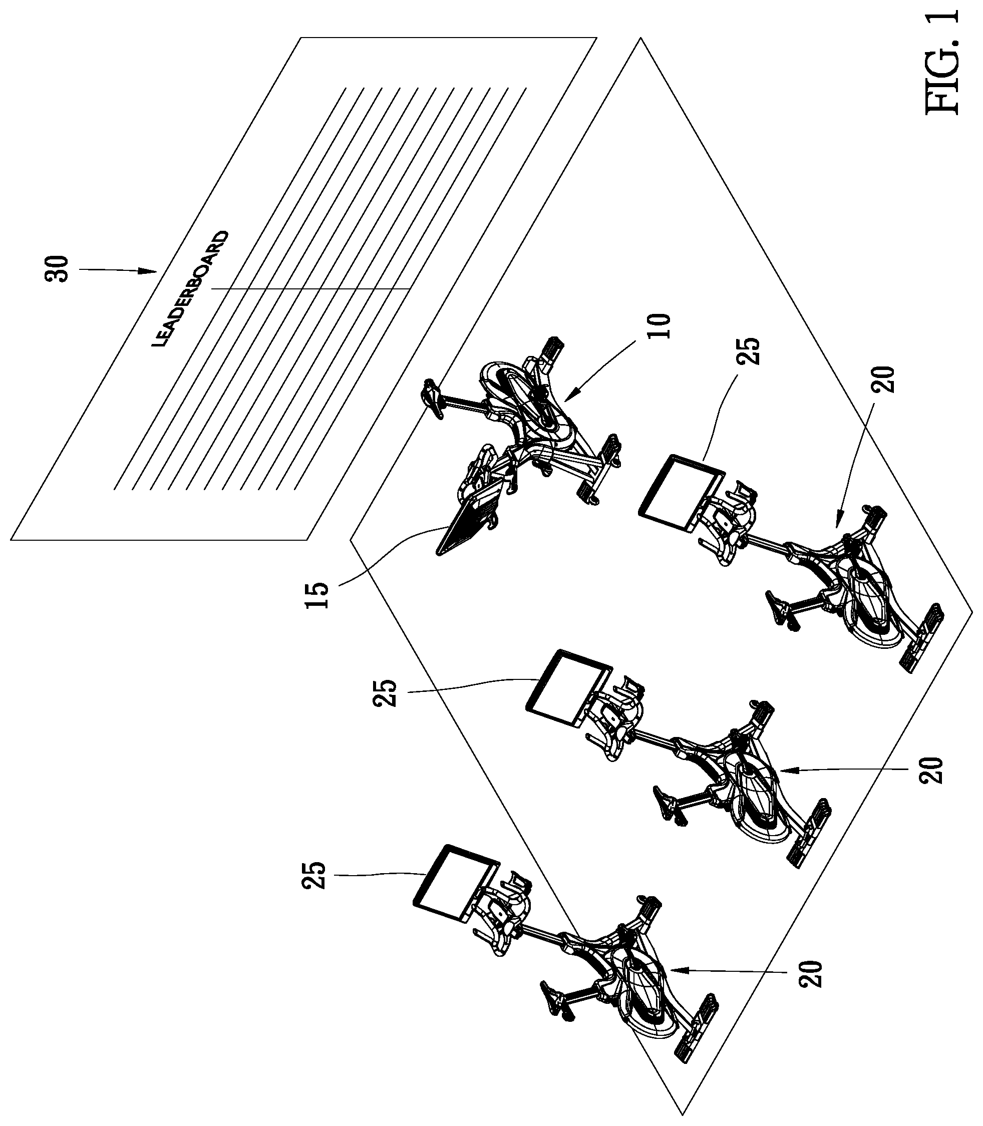 Patent US12318662 — Group exercise system and method for adjusting personal exercise level in group exercise — Figure 1