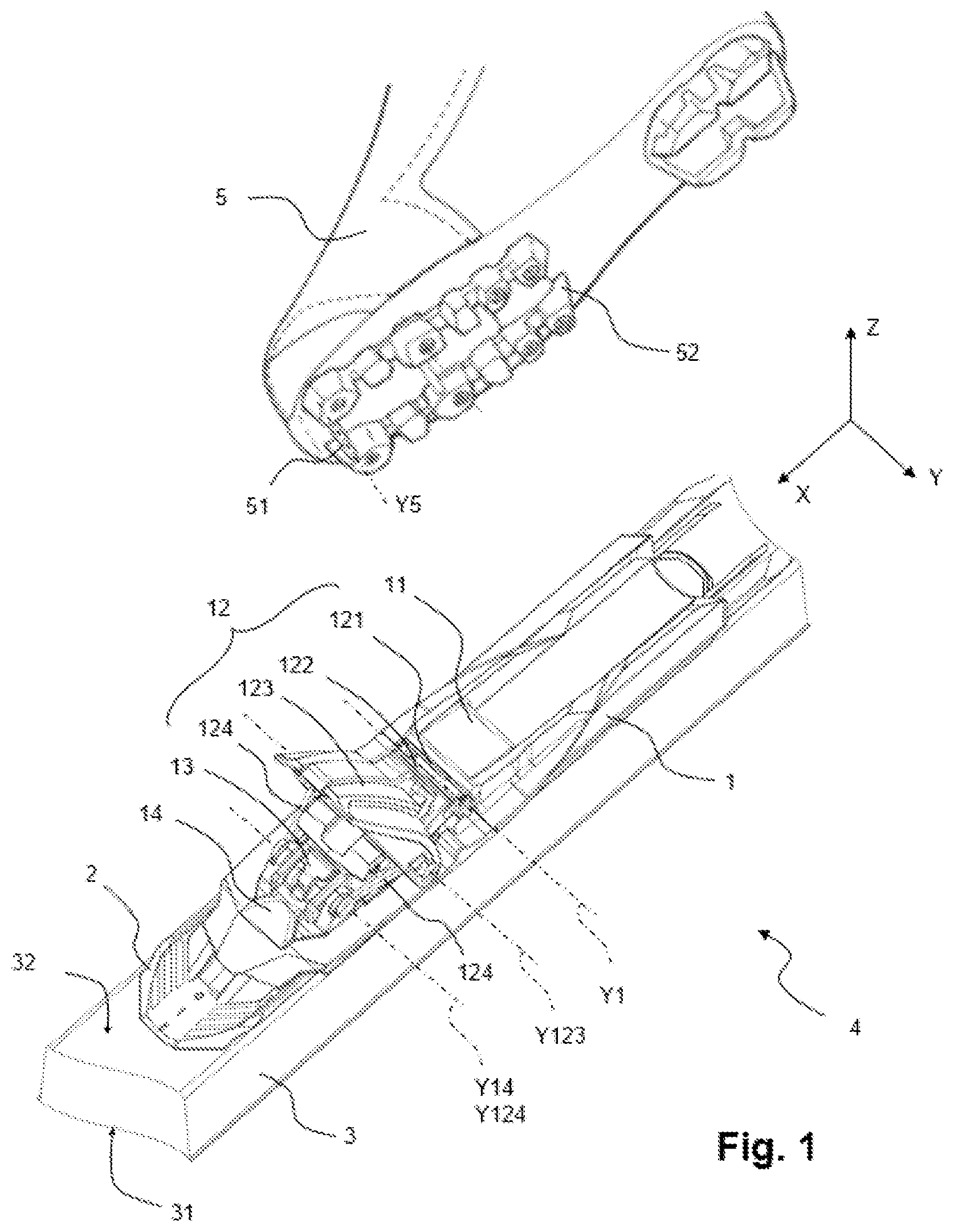 Patent US12318679 — Device for retaining a boot on a gliding board and gliding apparatus comprising such a device — Figure 1