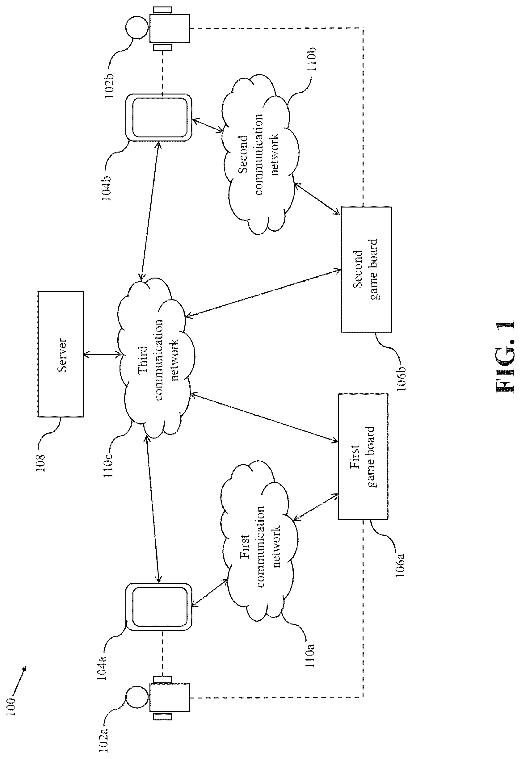 Patent US12318701 Figure 1 – Smart electronic game board