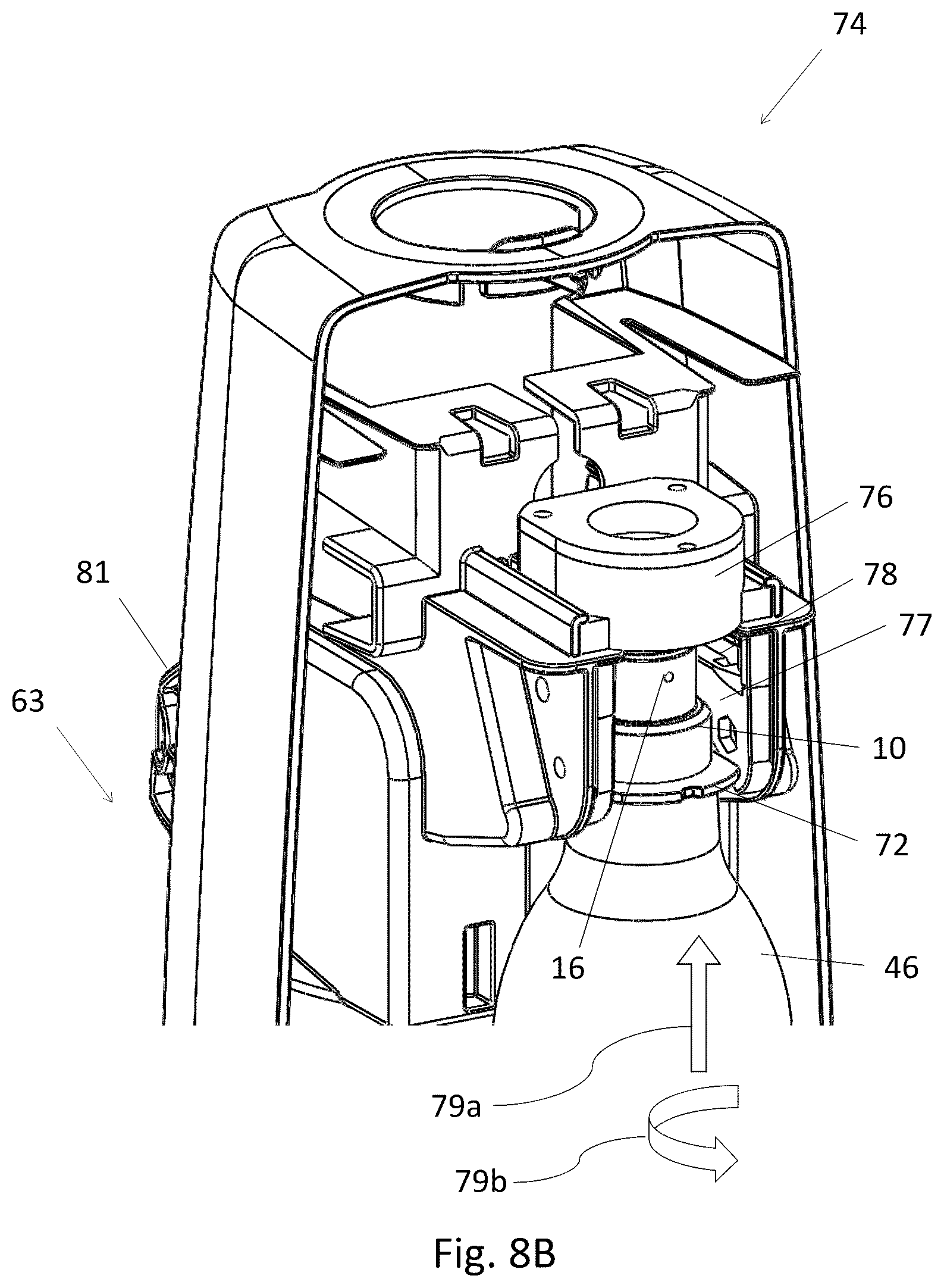 Patent US12318739 Figure 18 – Carbonation machine and a gas canister for a carbonation machine