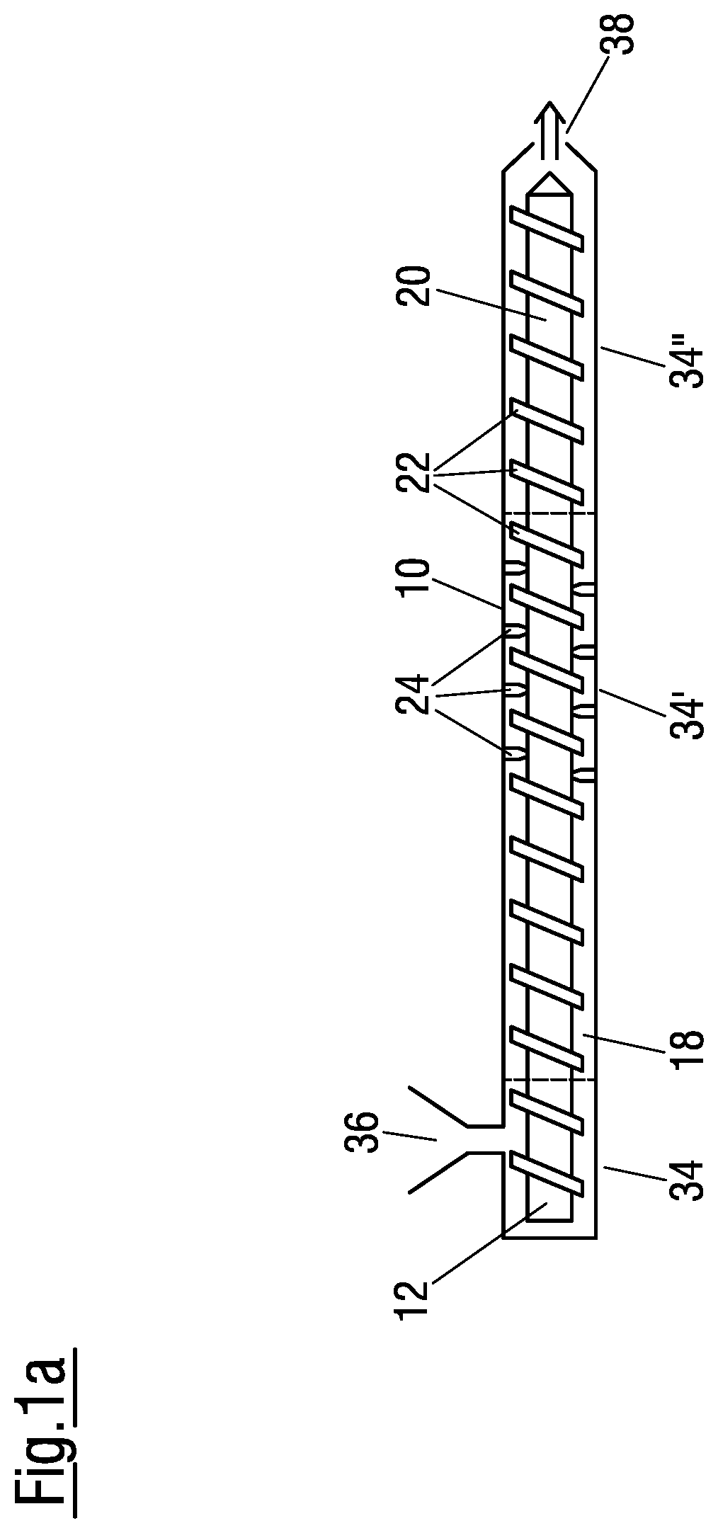 Patent US12318744 — Asymmetrical three-blade screw-type shaft for a mixing and kneading machine — Figure 1