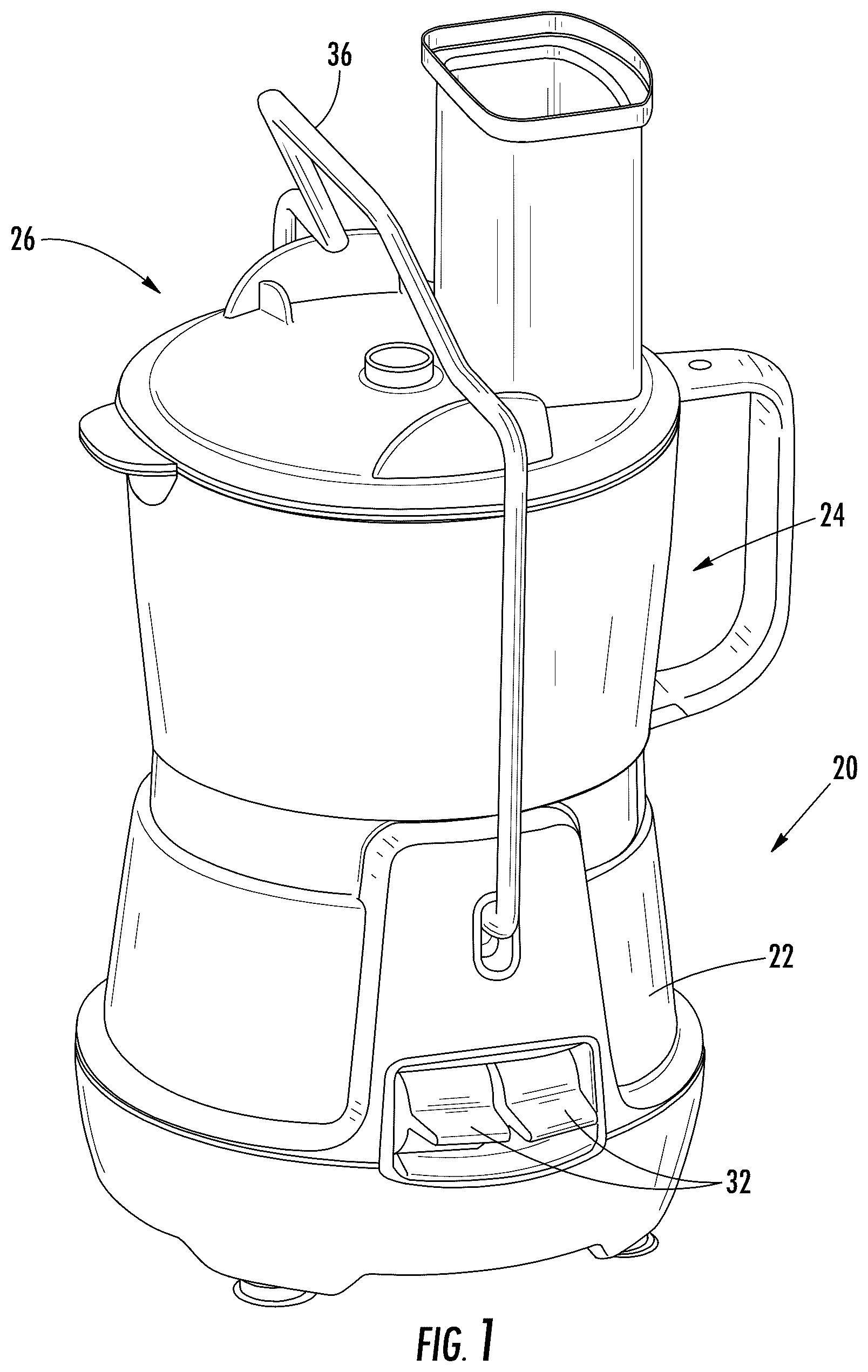Patent US12318745 Figure 1 – Food processor with cleaning accessory and methods of using same