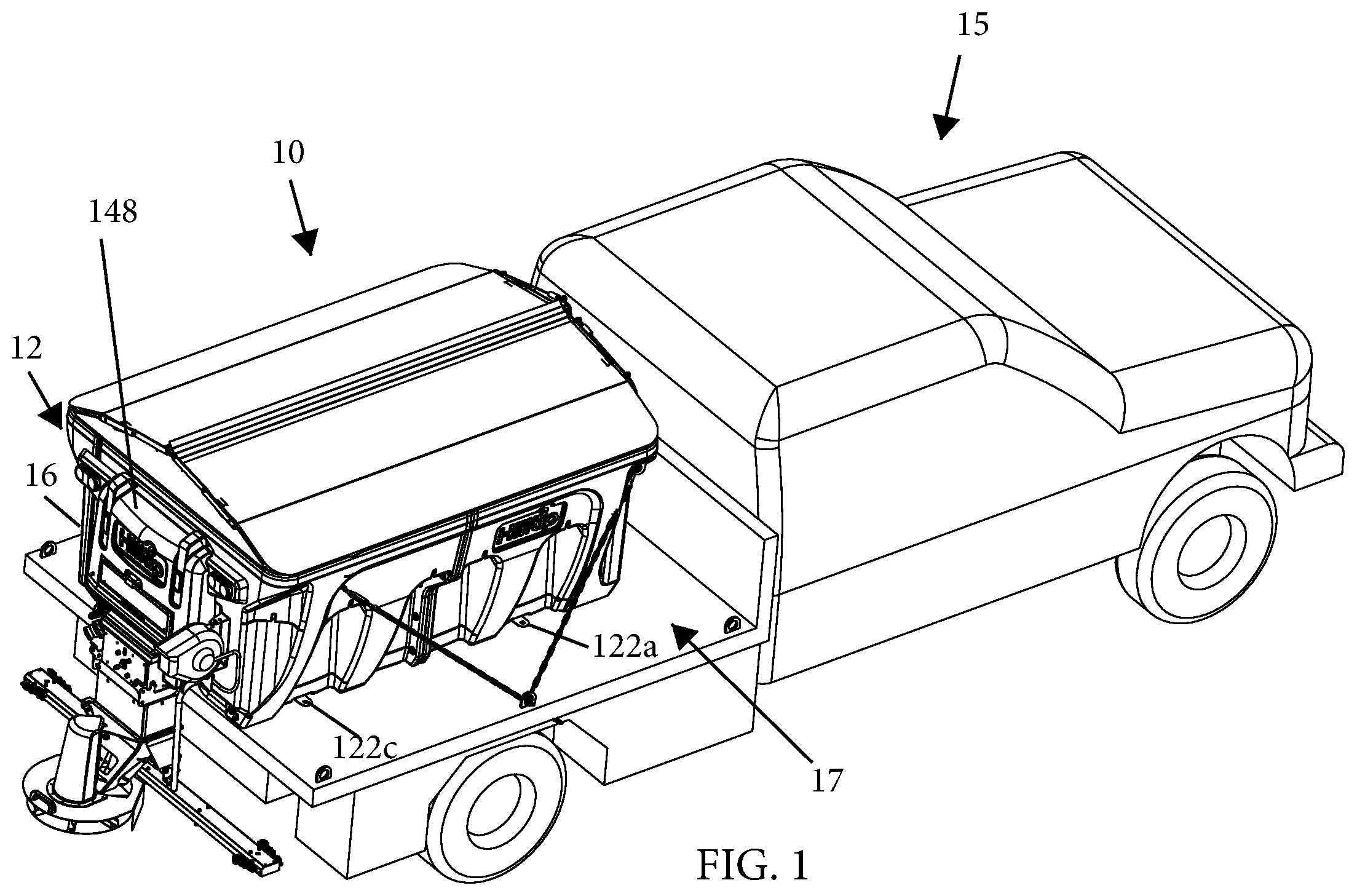 Patent US12318802 Figure 1 – Modular dual wall spreader with liquid storage tanks