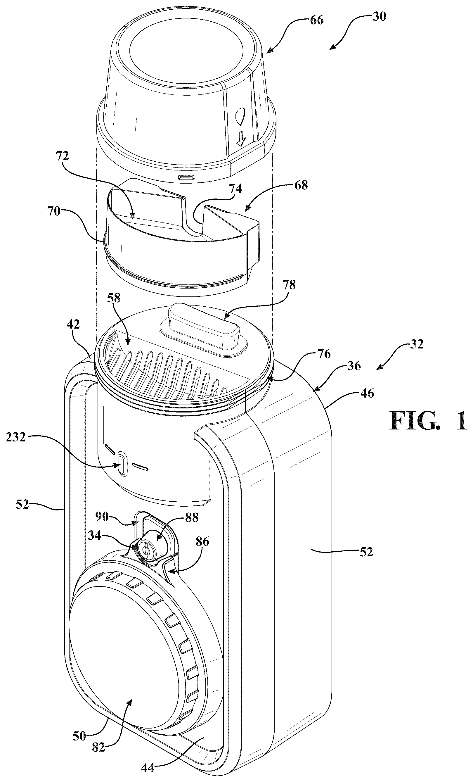 Patent US12318823 Figure 1 – Waste receiver for receiving a pharmaceutical waste material