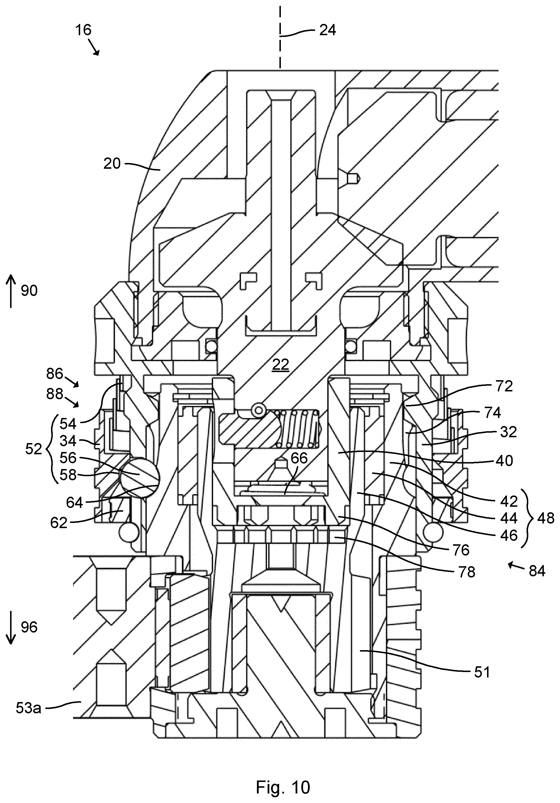 Patent US12318892 Figure 10 – Arrangement for power tool, front part attachment and power tool