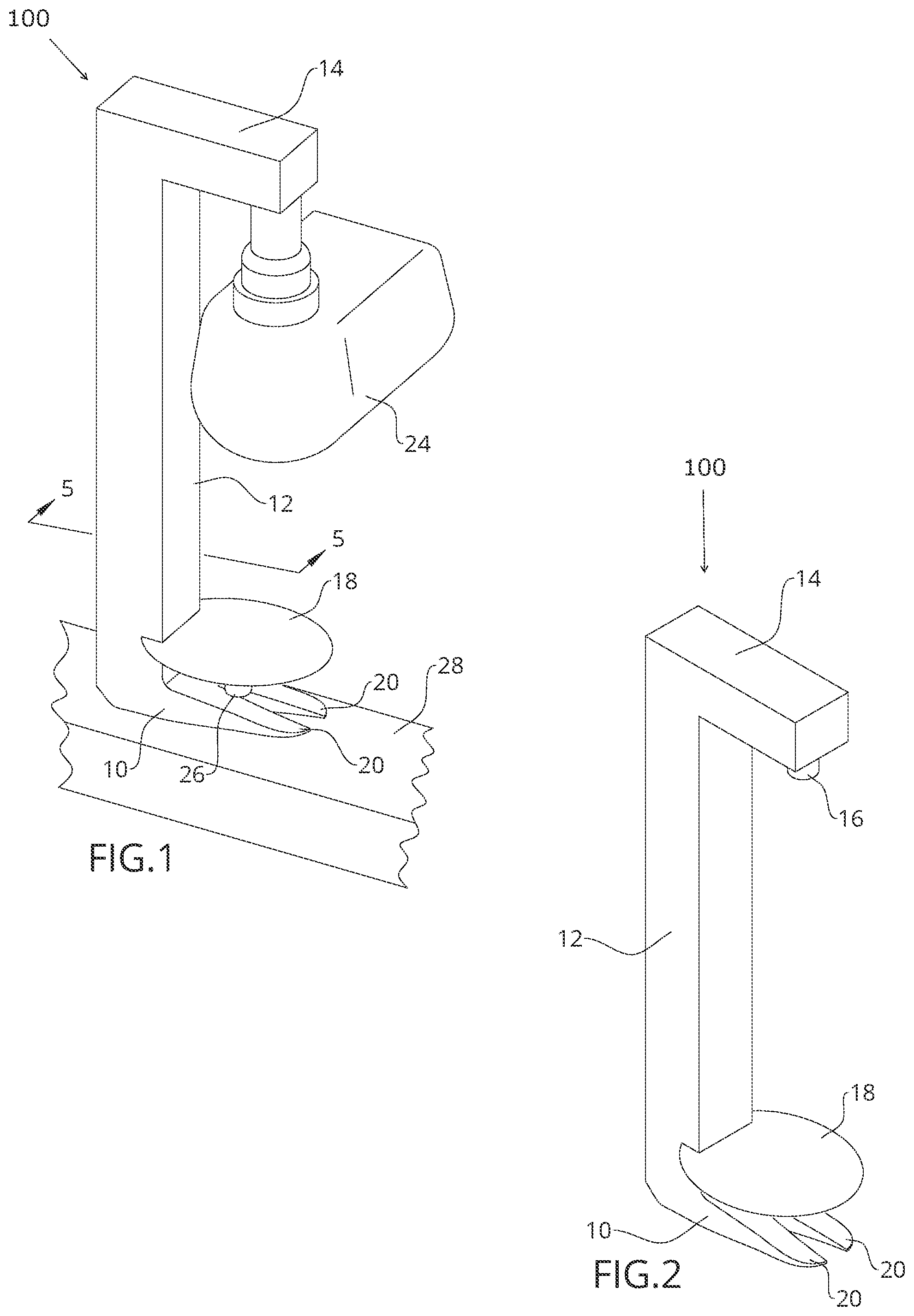 Patent US12318901 — Nail pulling or removing device for use with a palm nailer — Figure 1
