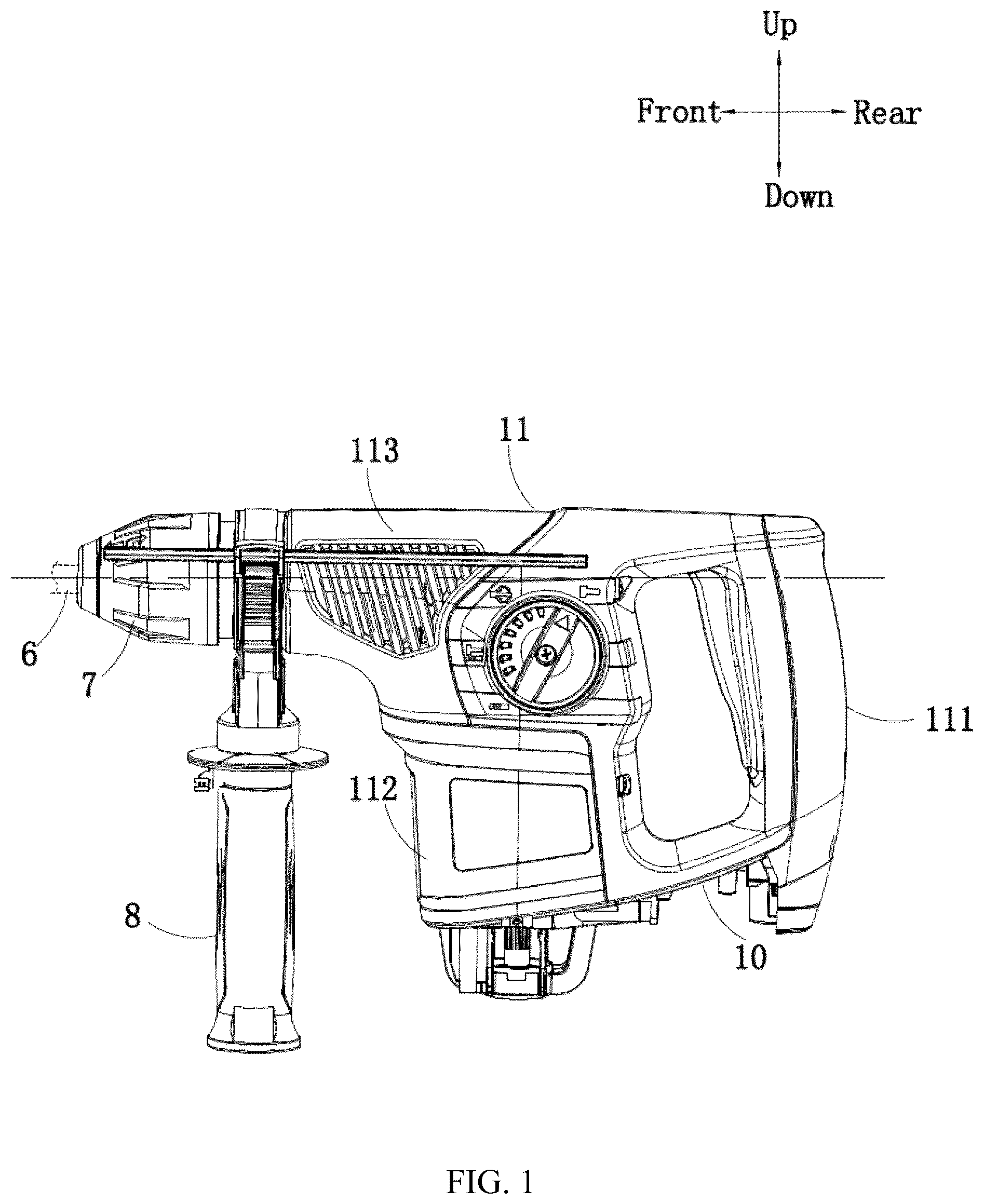 Patent US12318903 — Power tool and hammer drill — Figure 1