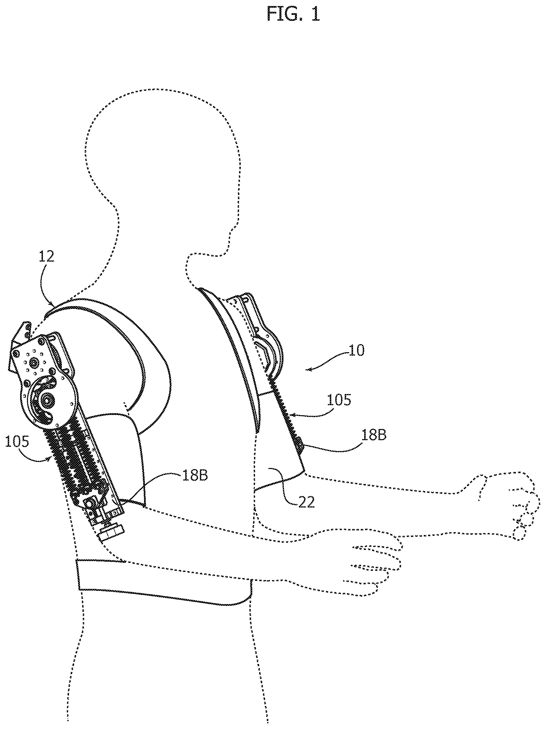 Patent US12318923 — System for assisting an operator in exerting efforts — Figure 1