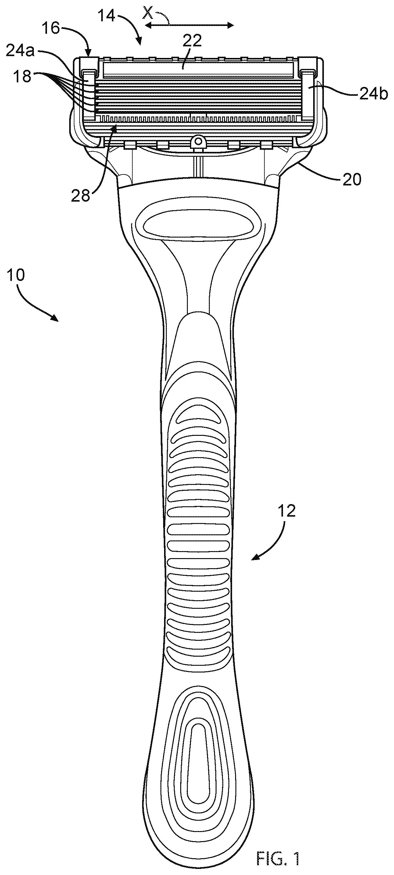 Patent US12318956 — Razor cartridge — Figure 1