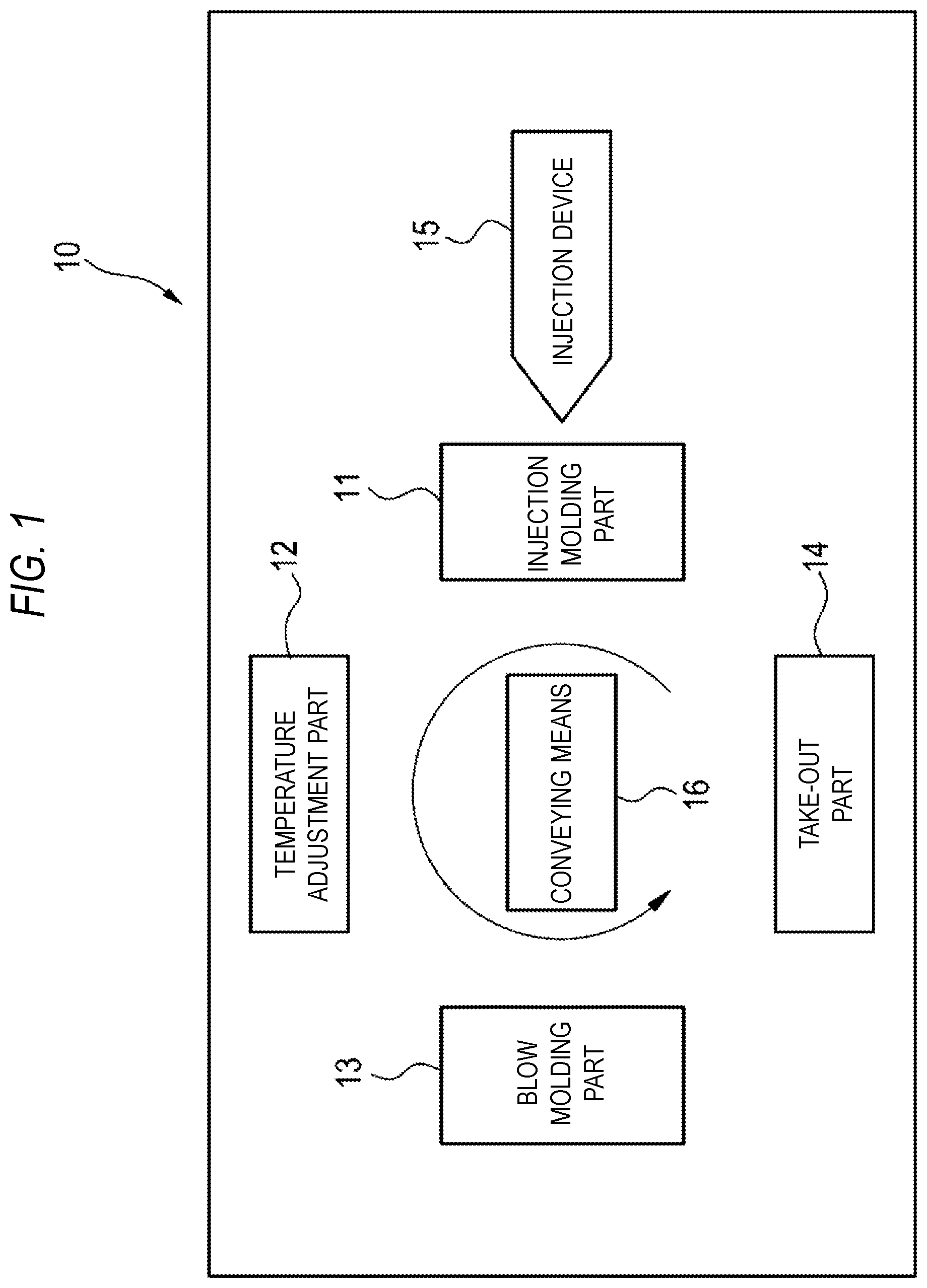 Patent US12318989 — Method for manufacturing resin wide-mouthed container, manufacturing device, and resin wide-mouthed container — Figure 1