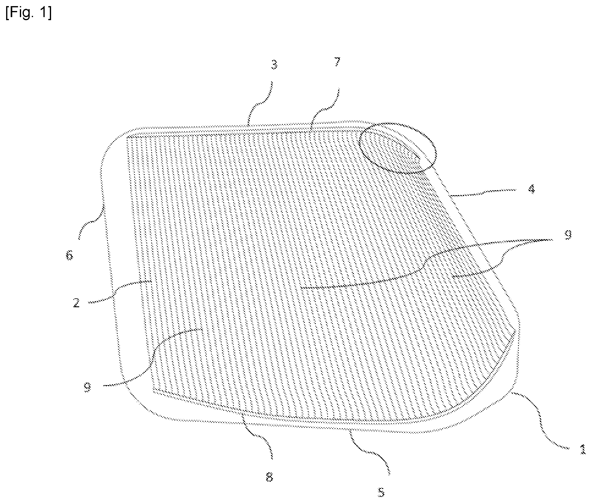 Patent US12319029 — Laminated glazing comprising a transparent substrate with a heating layer having flow lines which altogether are of variable width — Figure 1