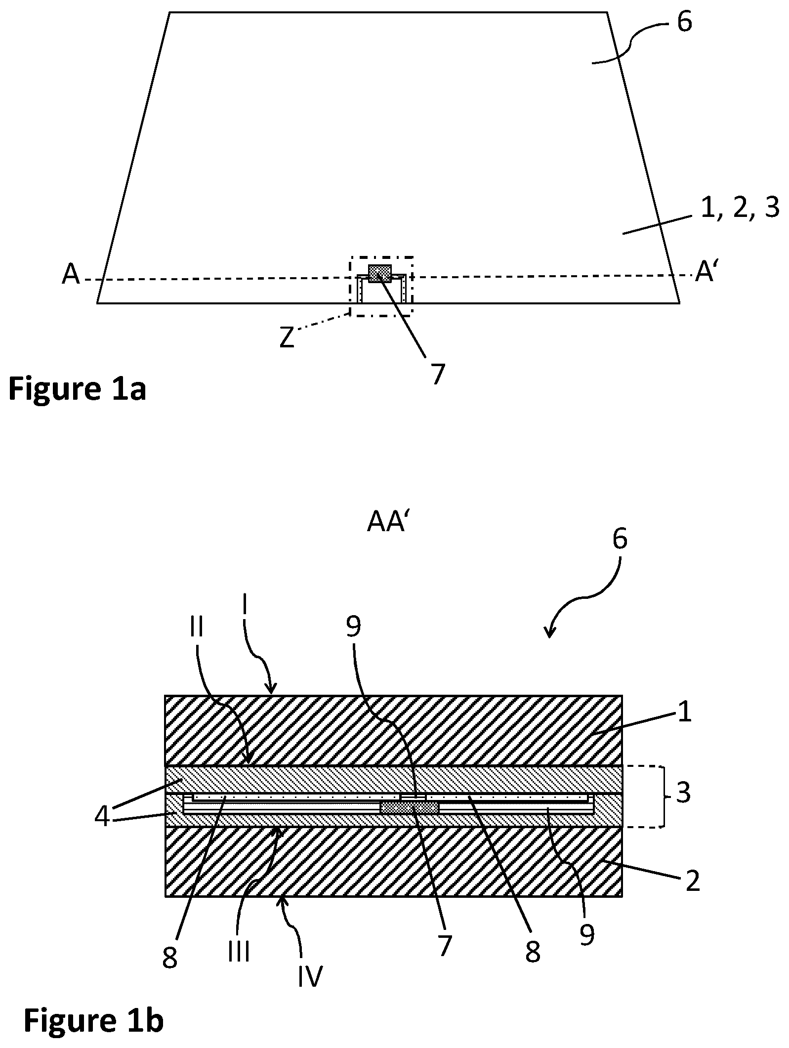 Patent US12319031 — Composite pane comprising electrical component with protective coating — Figure 1