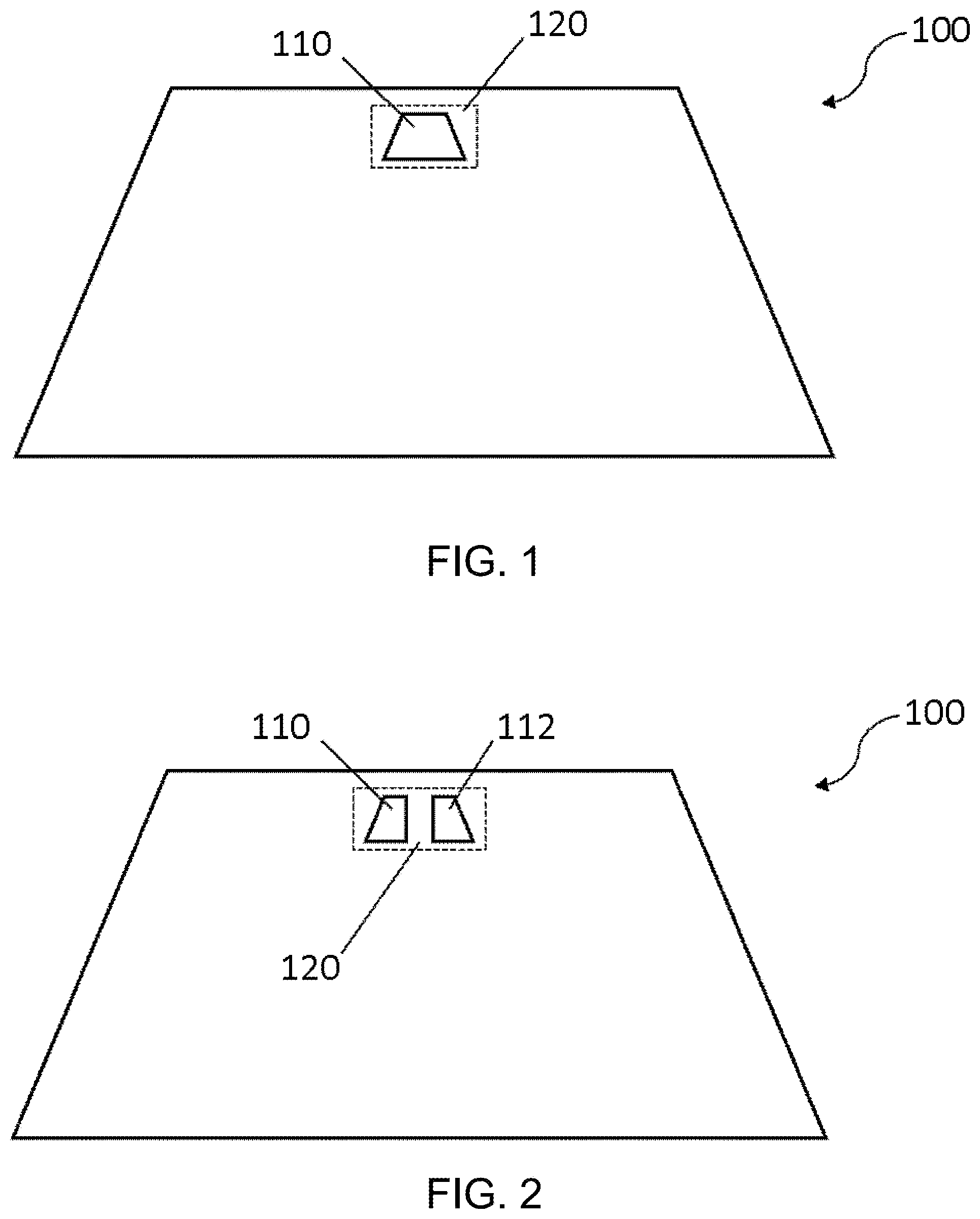 Patent US12319032 Figure 1 – Laminated glazing having an information acquisition system viewing area