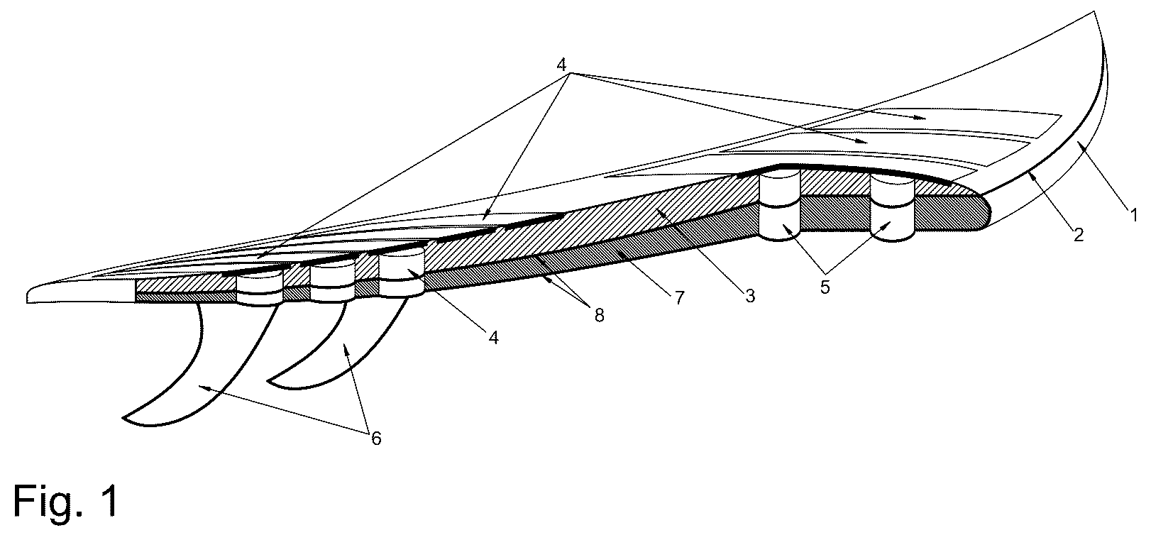 Patent US12319040 — Flex and torsion water sports board — Figure 1